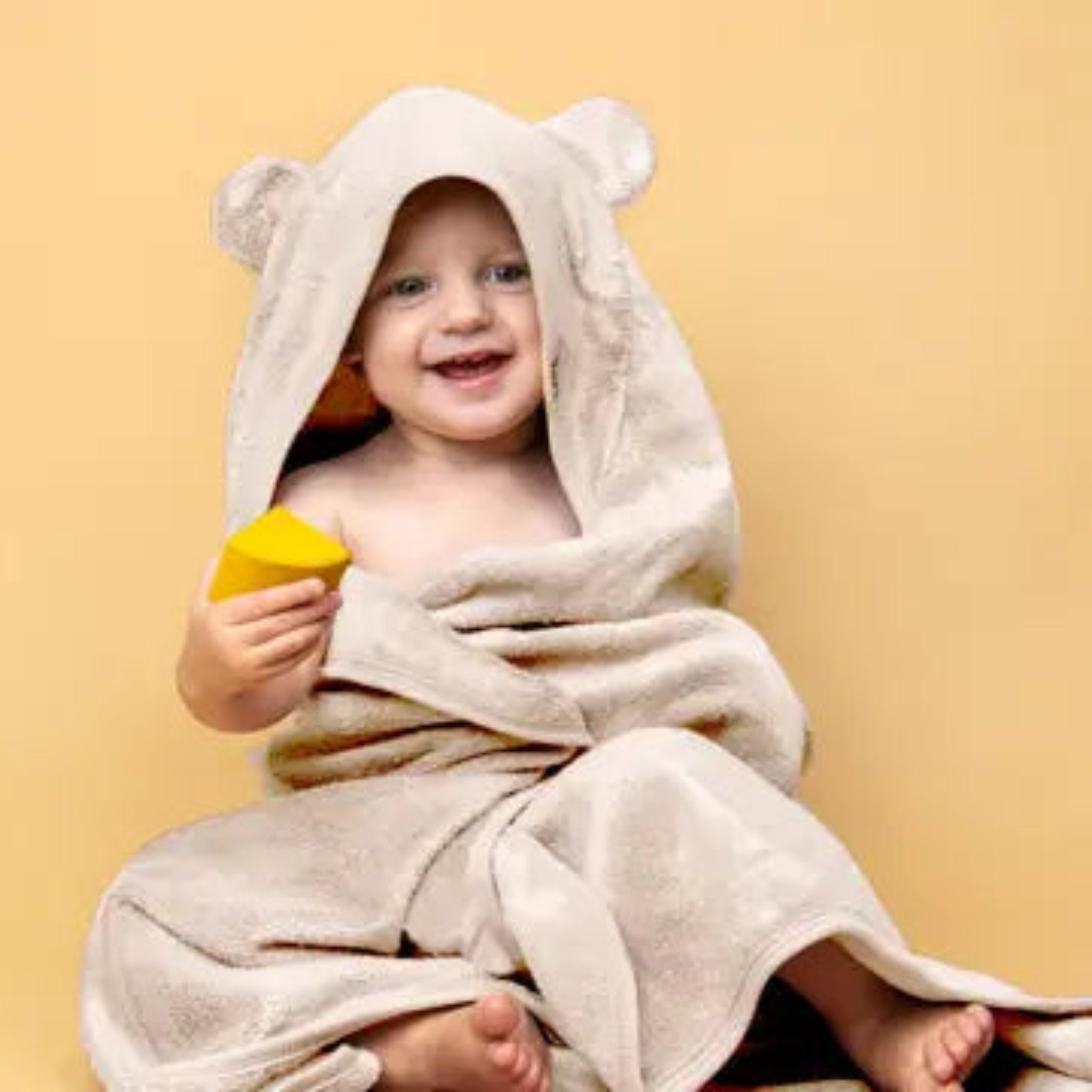 Hooded Towel Ivory-Kiin Baby