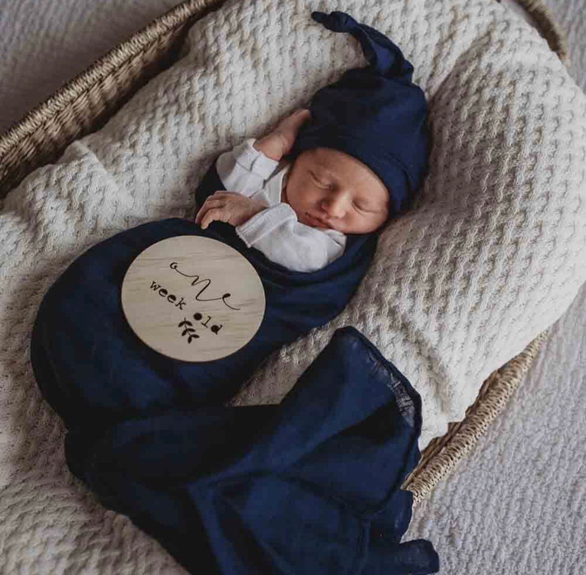 Navy Organic Muslin Wrap-Snuggle Hunny