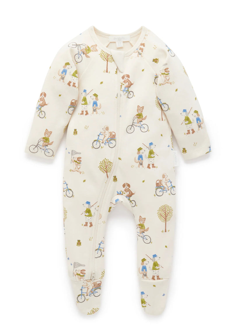 Boys Down River Print Thick Growsuit-Purebaby