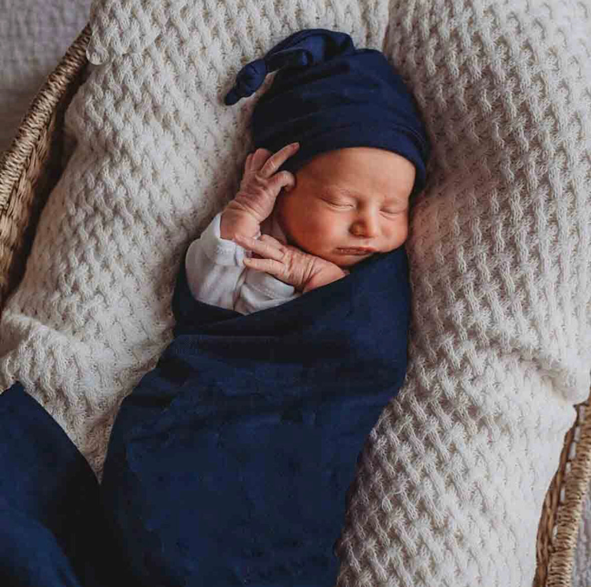 Navy Organic Muslin Wrap-Snuggle Hunny