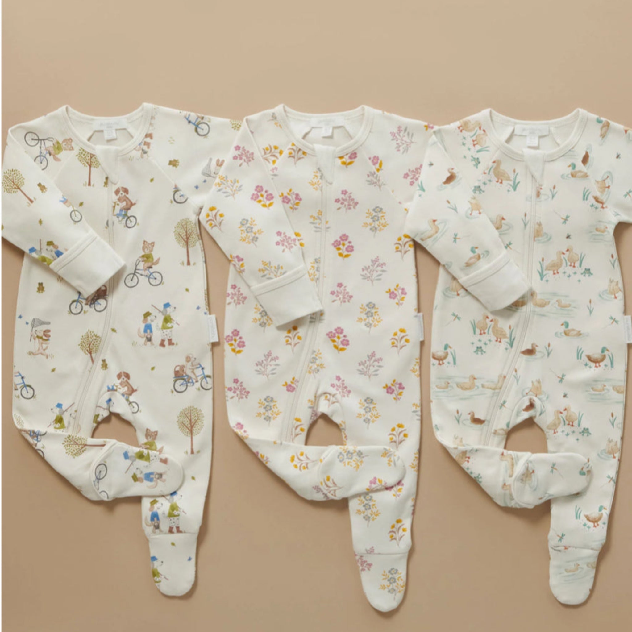 Posie Floral Thick Growsuit-Purebaby