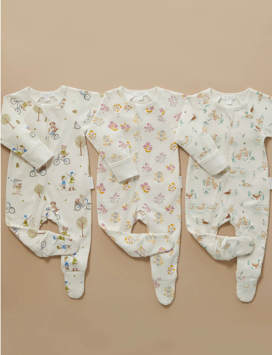 Posie Floral Thick Growsuit-Purebaby