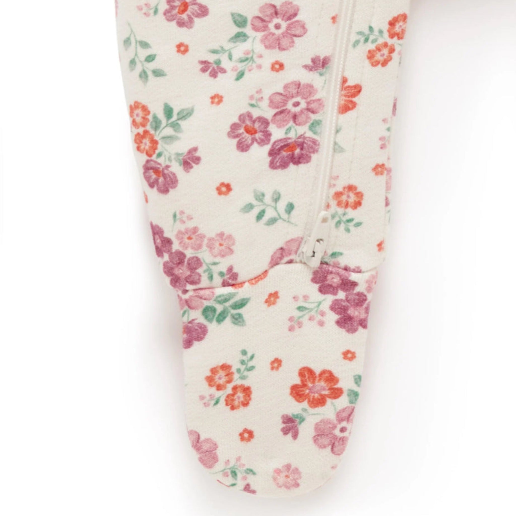 Marshmellow Floral Fleecey Growsuit-Purebaby