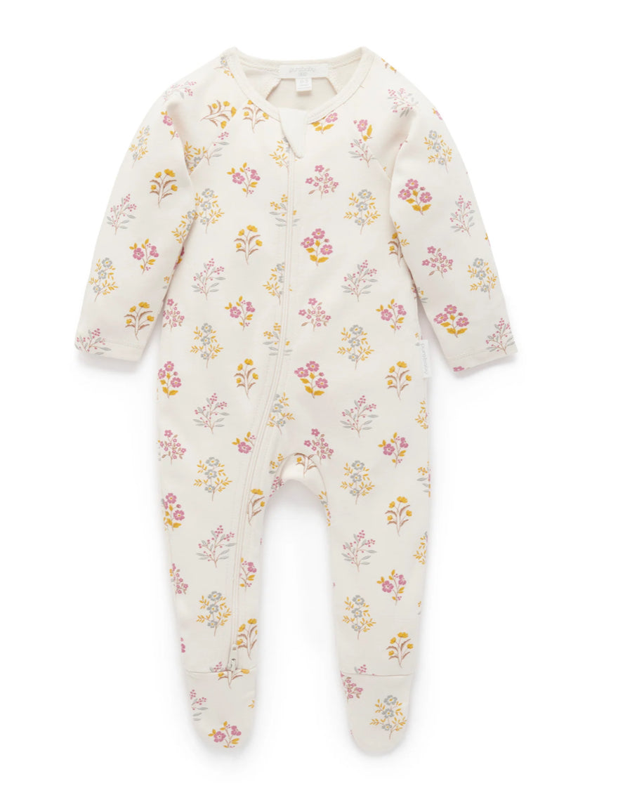 Posie Floral Thick Growsuit-Purebaby