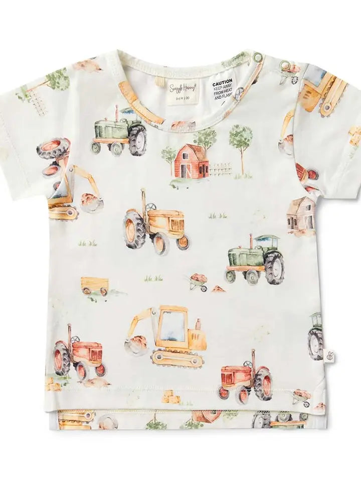 Digger and Tractor T-shirt-Snuggle Hunny