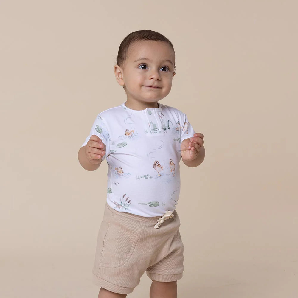 Duck Pond Short Sleeve Bodysuit-Snuggle Hunny