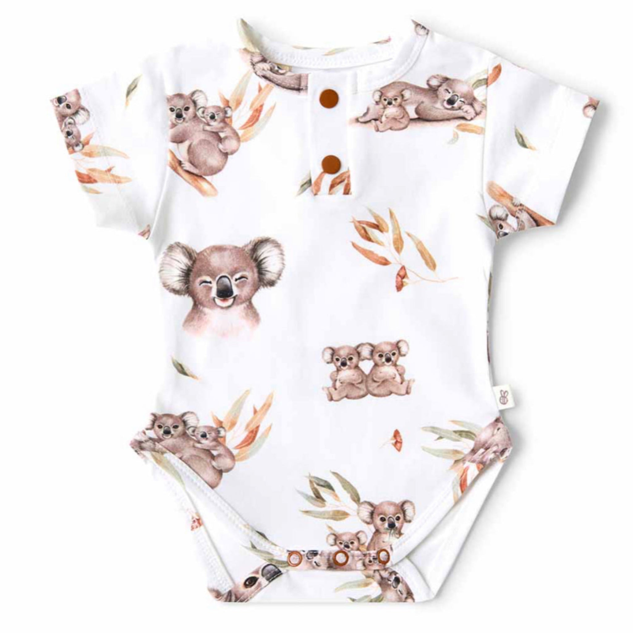 Koala Short Sleeve Organic bodysuit-Snuggle Hunny