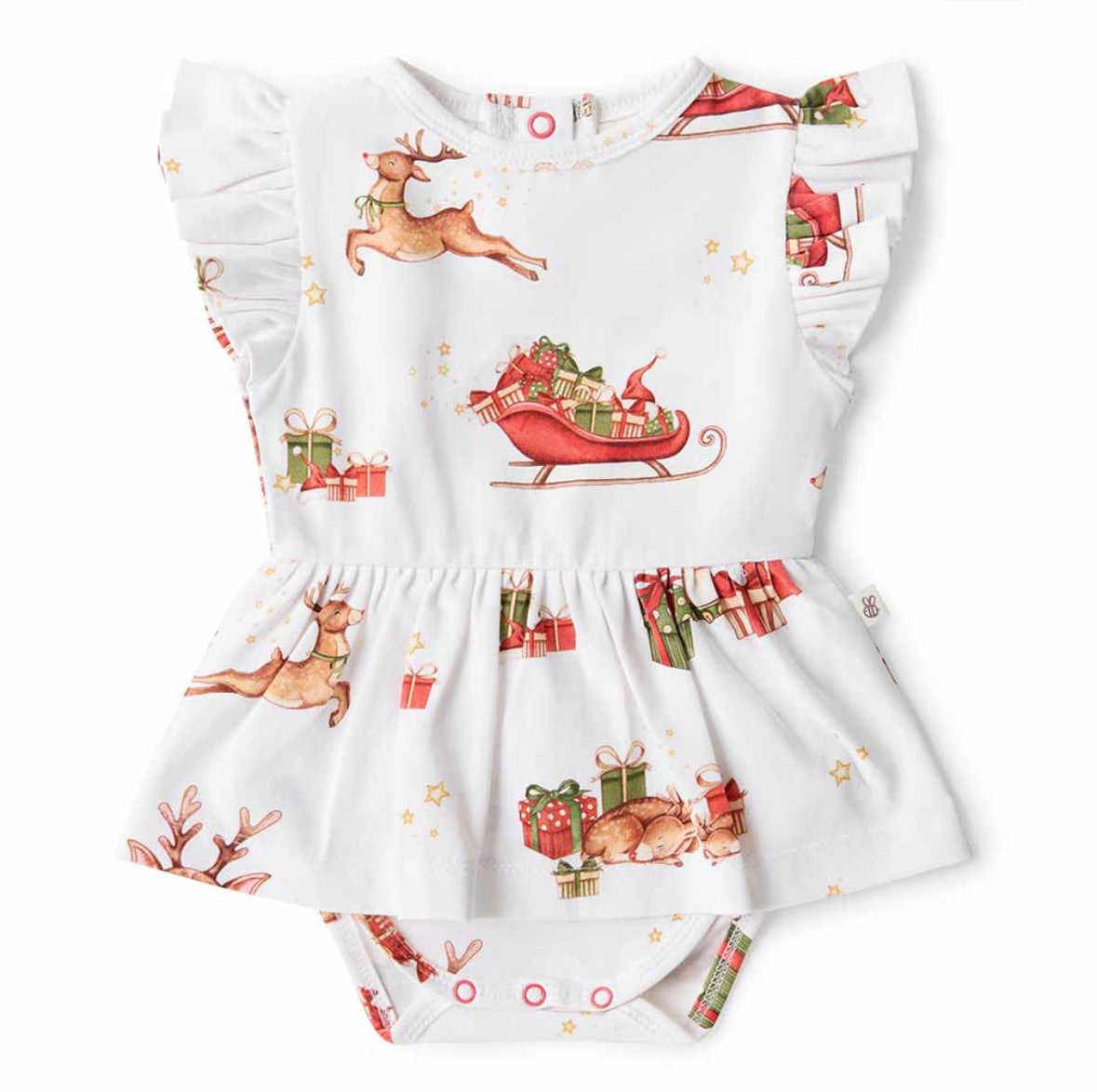 Reindeer Organic Dress- Snuggle Hunny