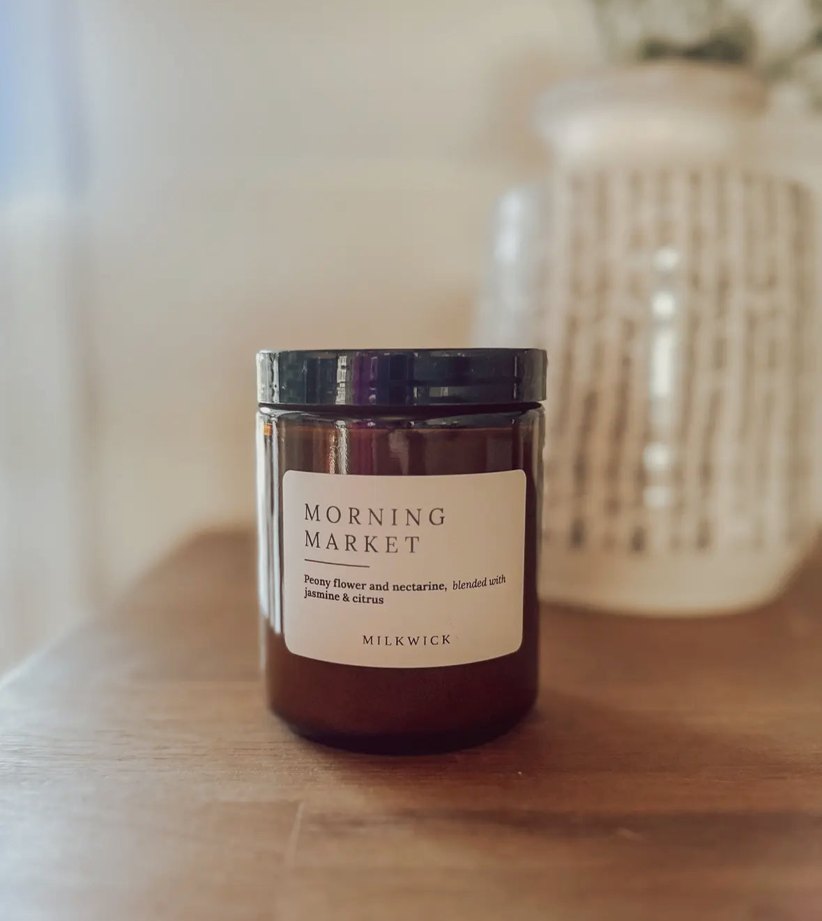 Morning Market Scented Candle (Amber Jar)-MILKWICK