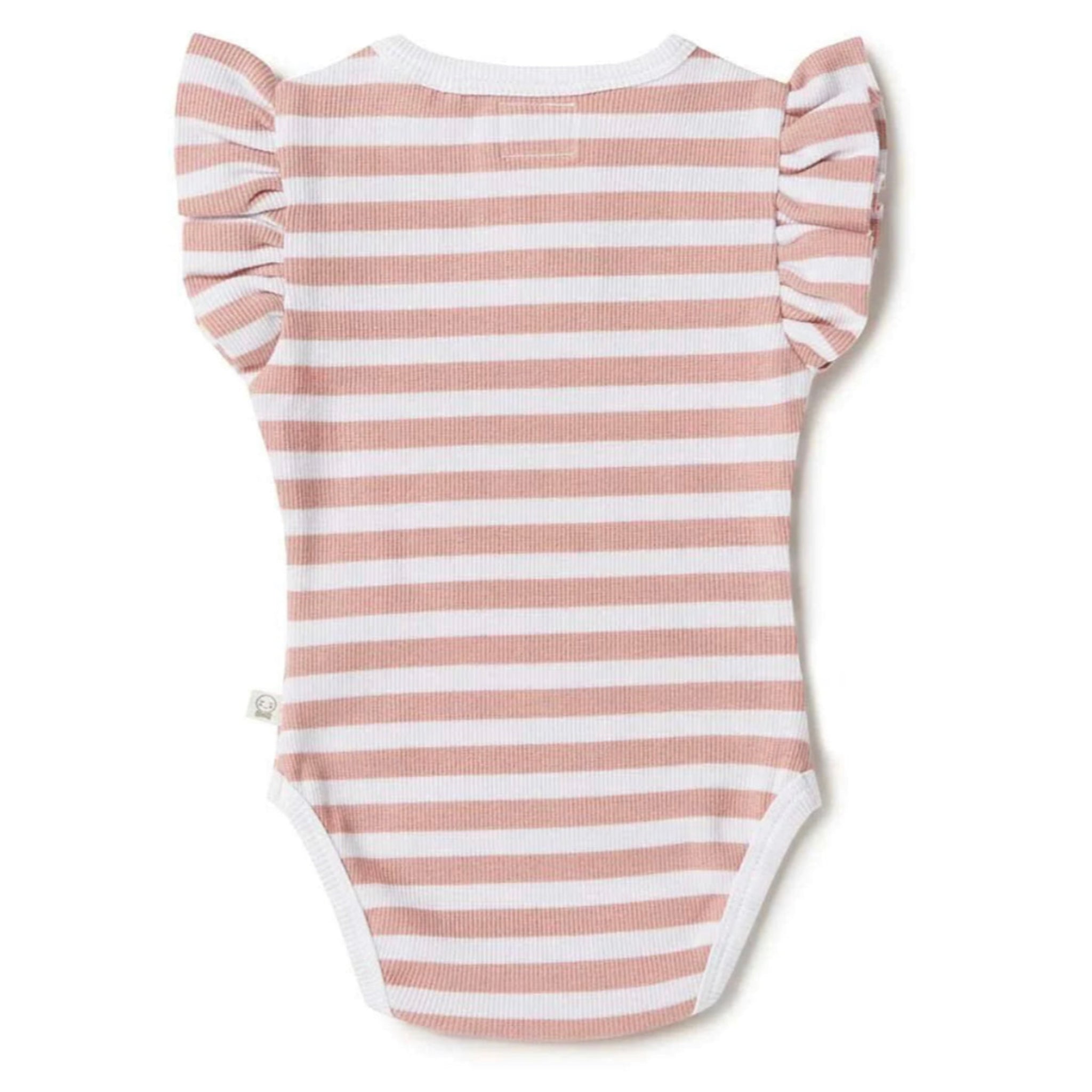 Rose Milk Stripe Short Sleeve Organic Bodysuit- Snuggle Hunny