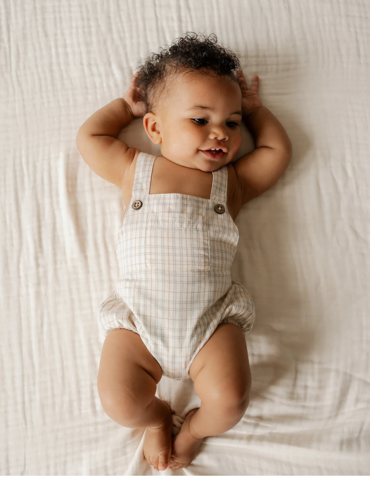 Organic Cotton Samy Playsuit- Billy Check- Jamie Kay