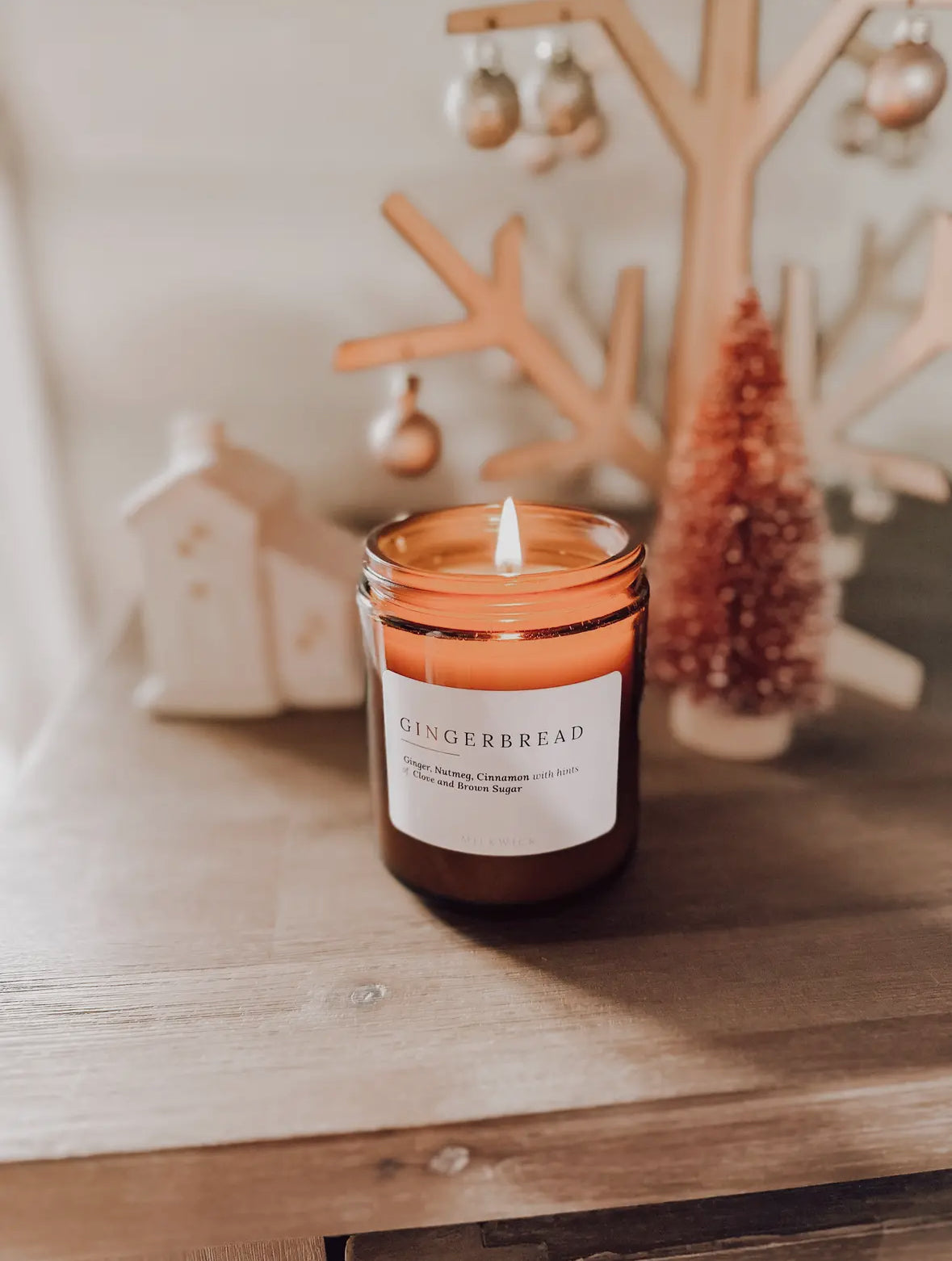 Gingerbread Scented Candle (Amber Jar) - MILKWICK