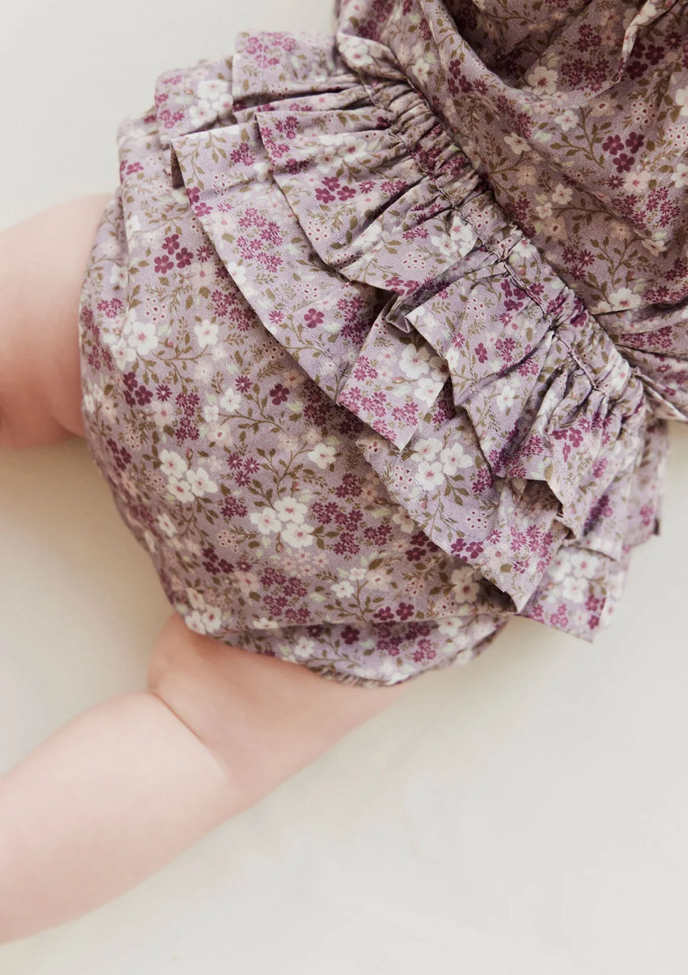 Organic Cotton Kennedy Bloomers Pansy Floral Fawn- Jamie Kay