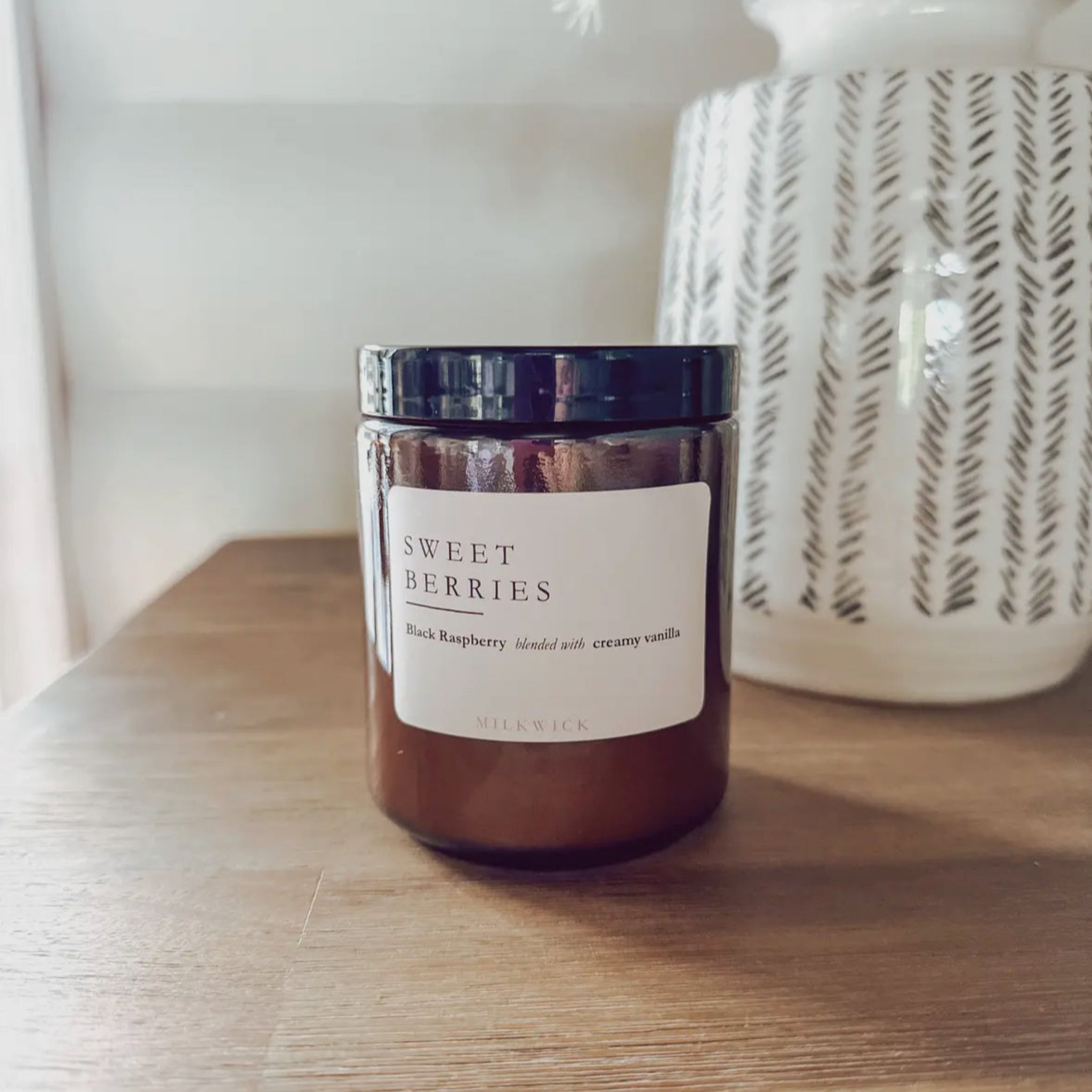 Sweet Berries Scented Candle (Amber Jar)-MILKWICK