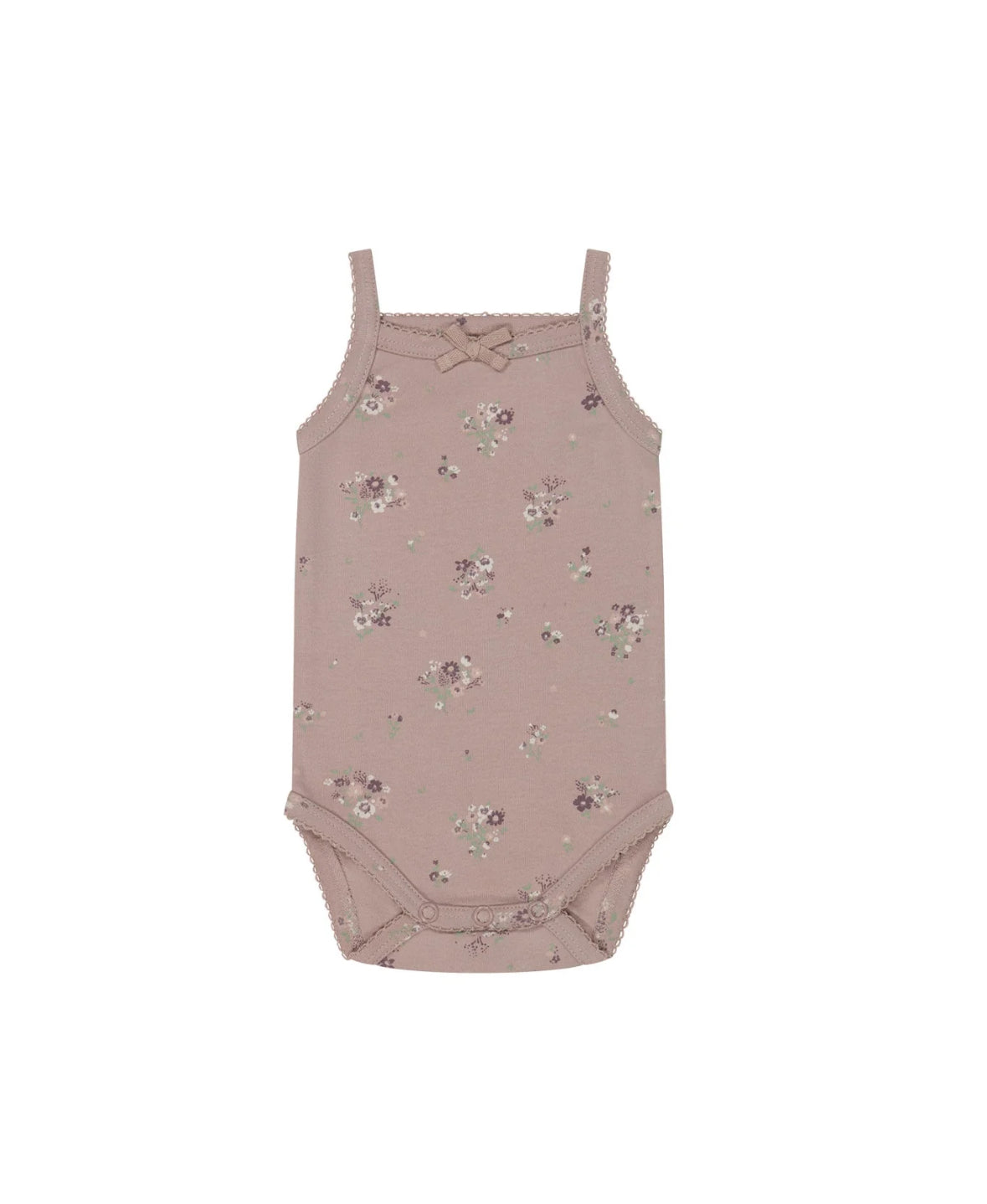 Organic Cotton Bridget Singlet Body Suit Lauren Floral Fawn - Jamie Kay