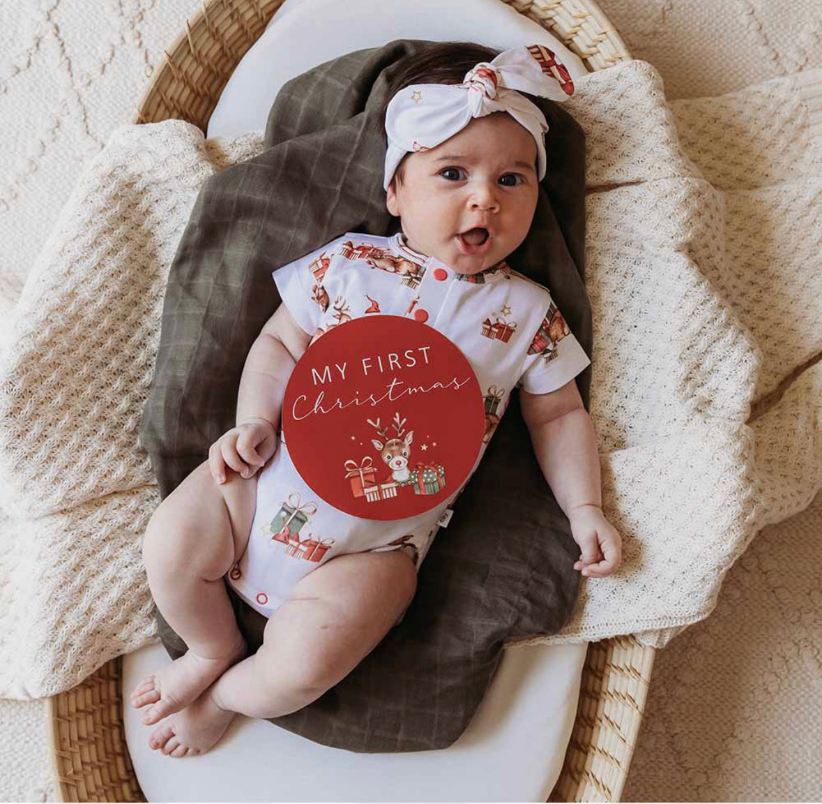 Reindeer short sleeve Bodysuit- Snuggle Hunny