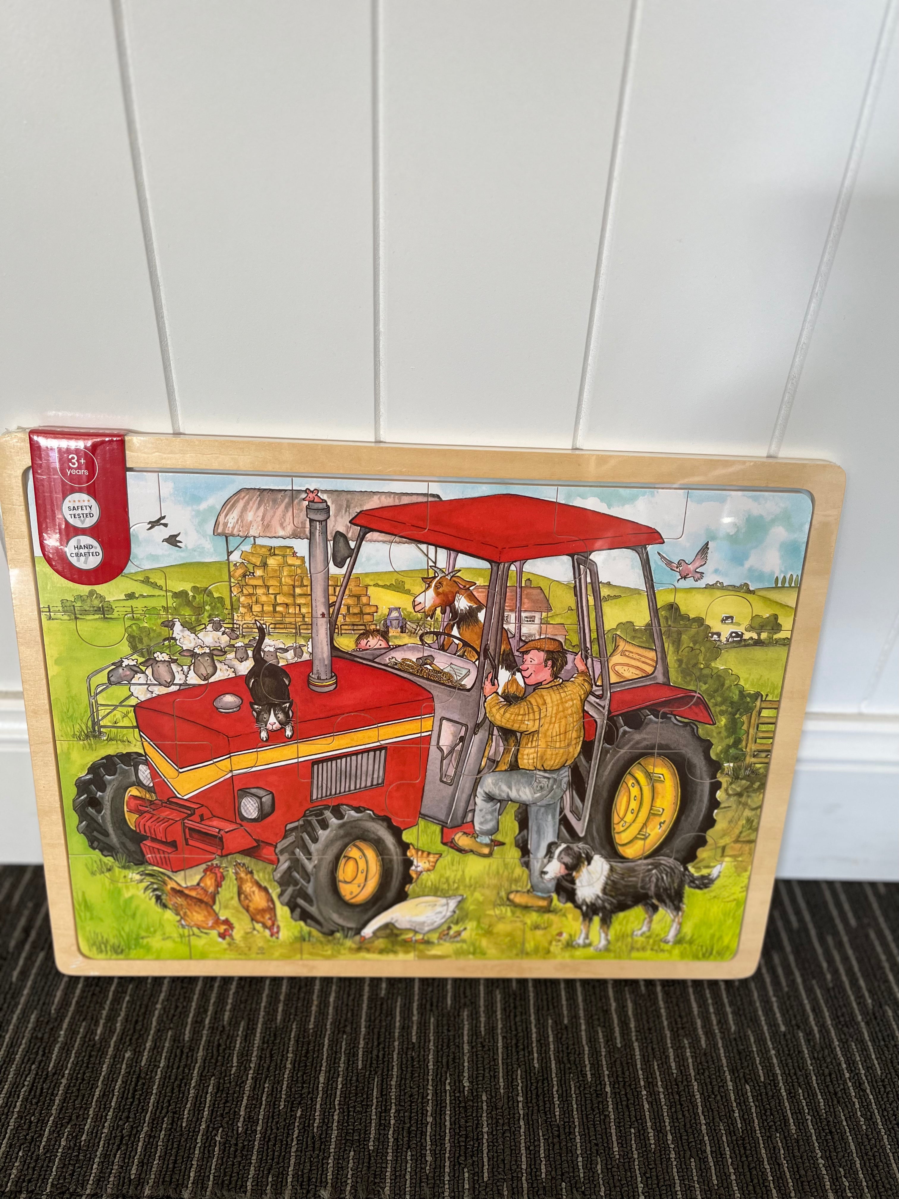 Wooden Large Tractor Puzzle-Bigjigs/Artiwood