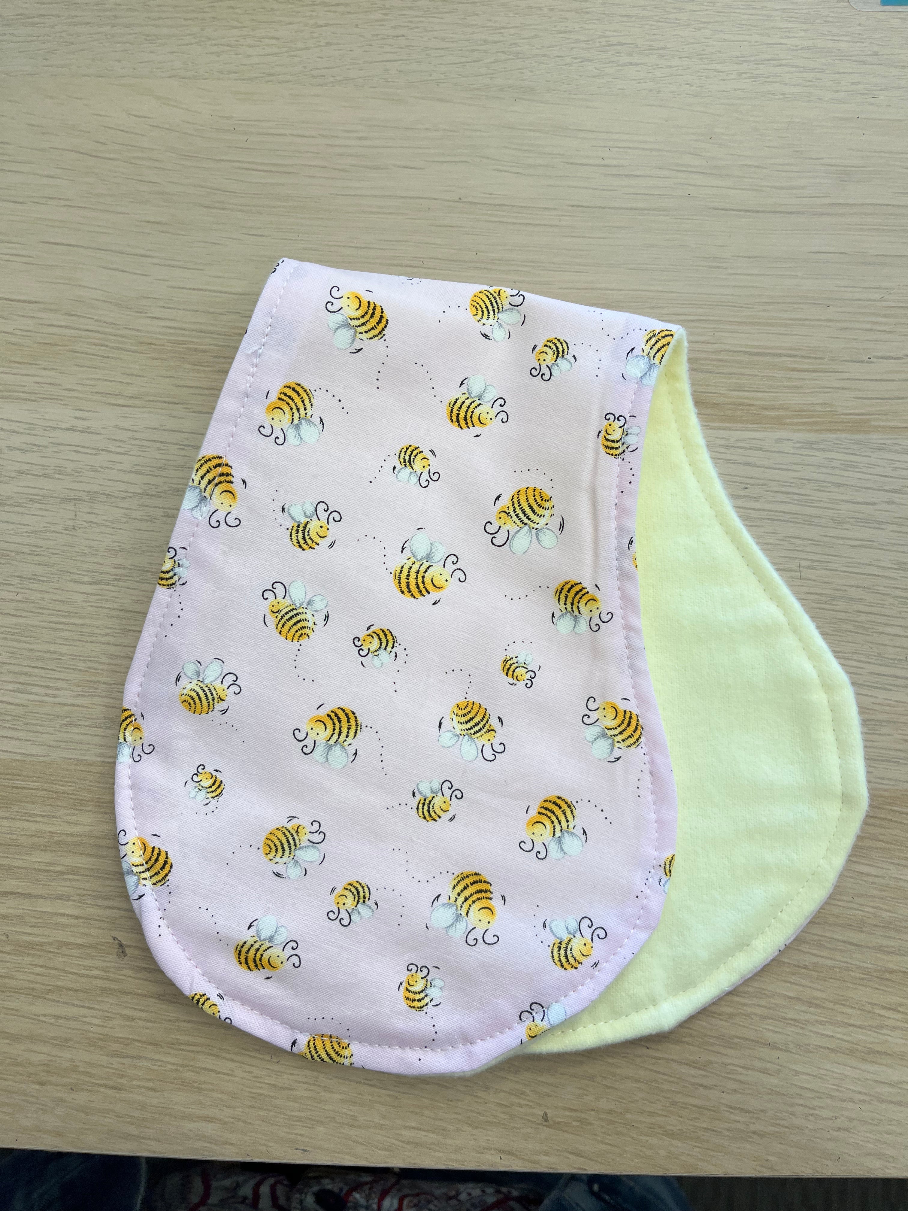 Pink Bee Burp Cloth- Everly Lane