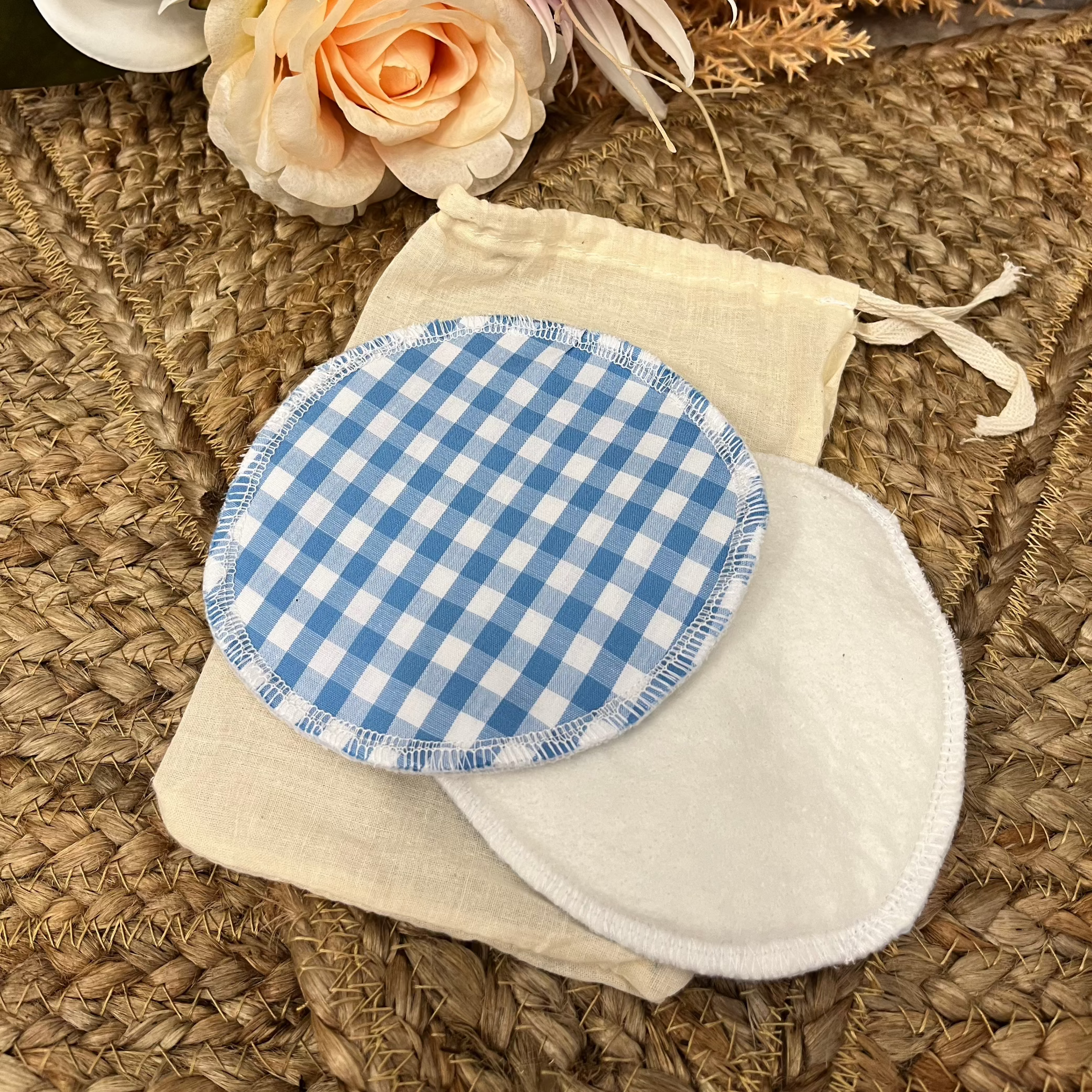 Blue Gingham  Reusable Breast pads-Everly Lane