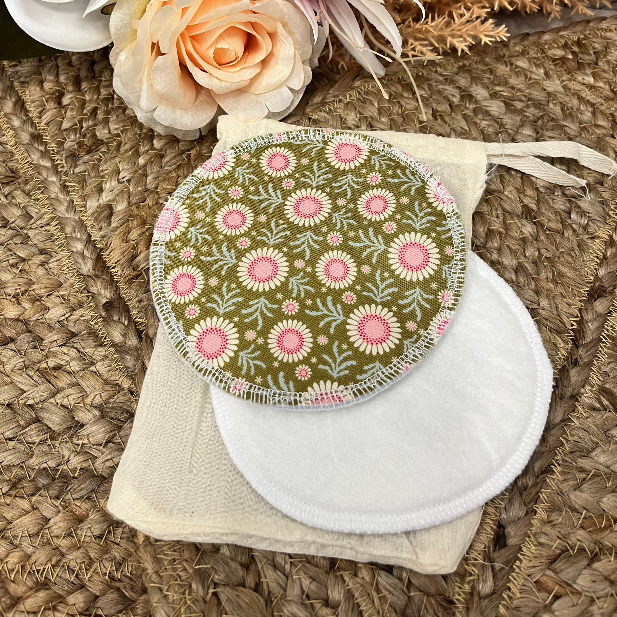 Pink Flower Reusable Breast pads- Everly Lane