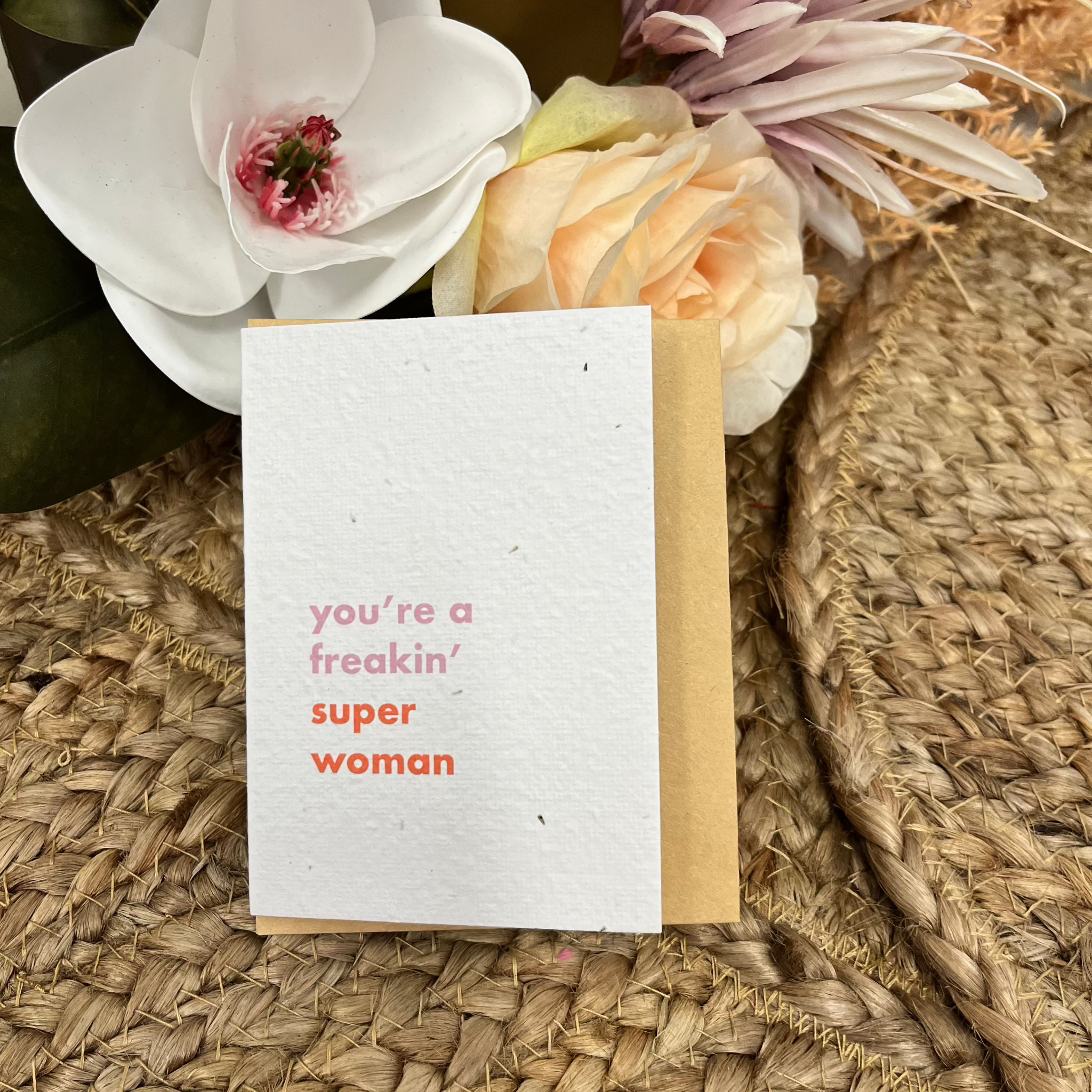 Super Woman Plantable Card- Hello petal