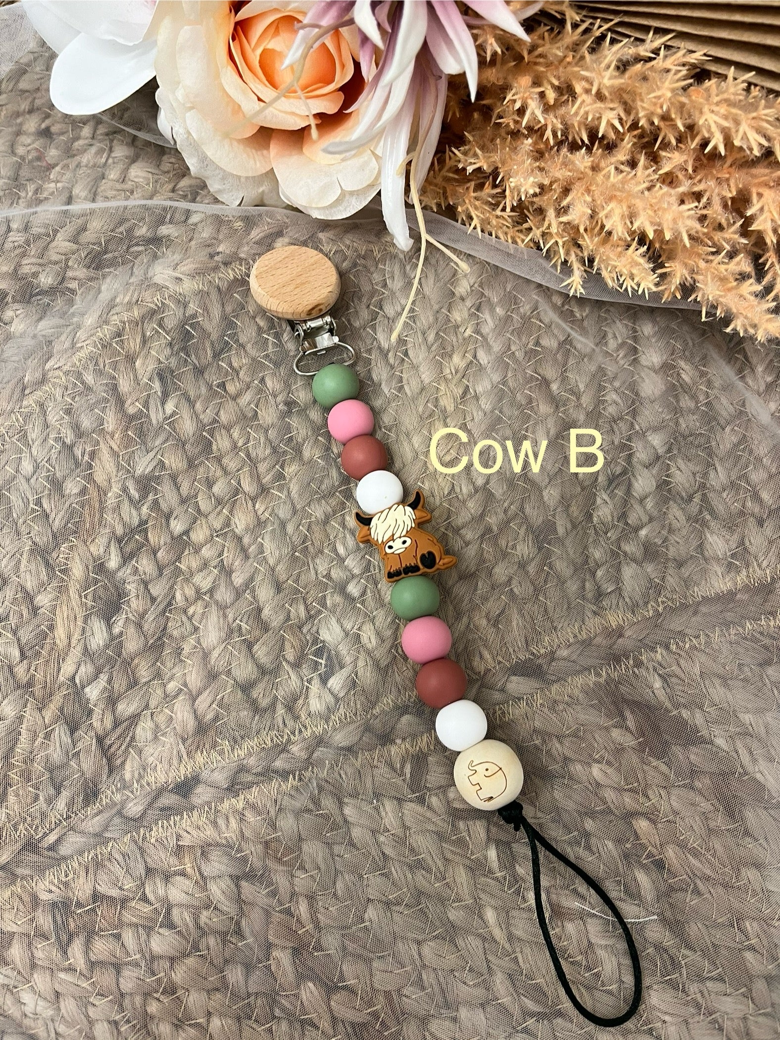 The Cow Collection|Silicone Bead Dummy Clip