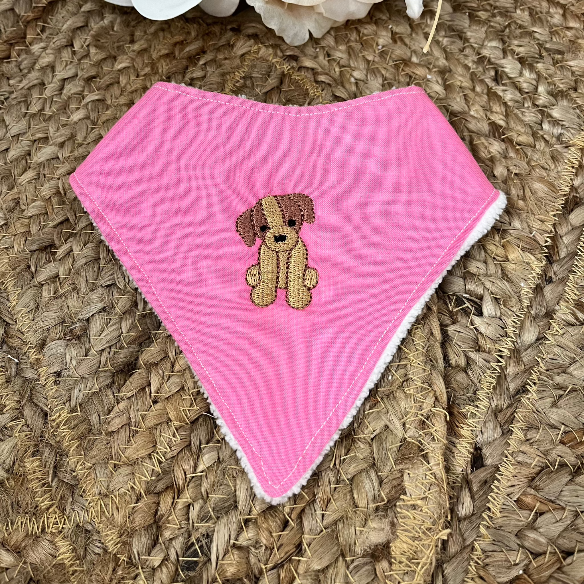 Puppy Pink Dribble Bib- Everly Lane