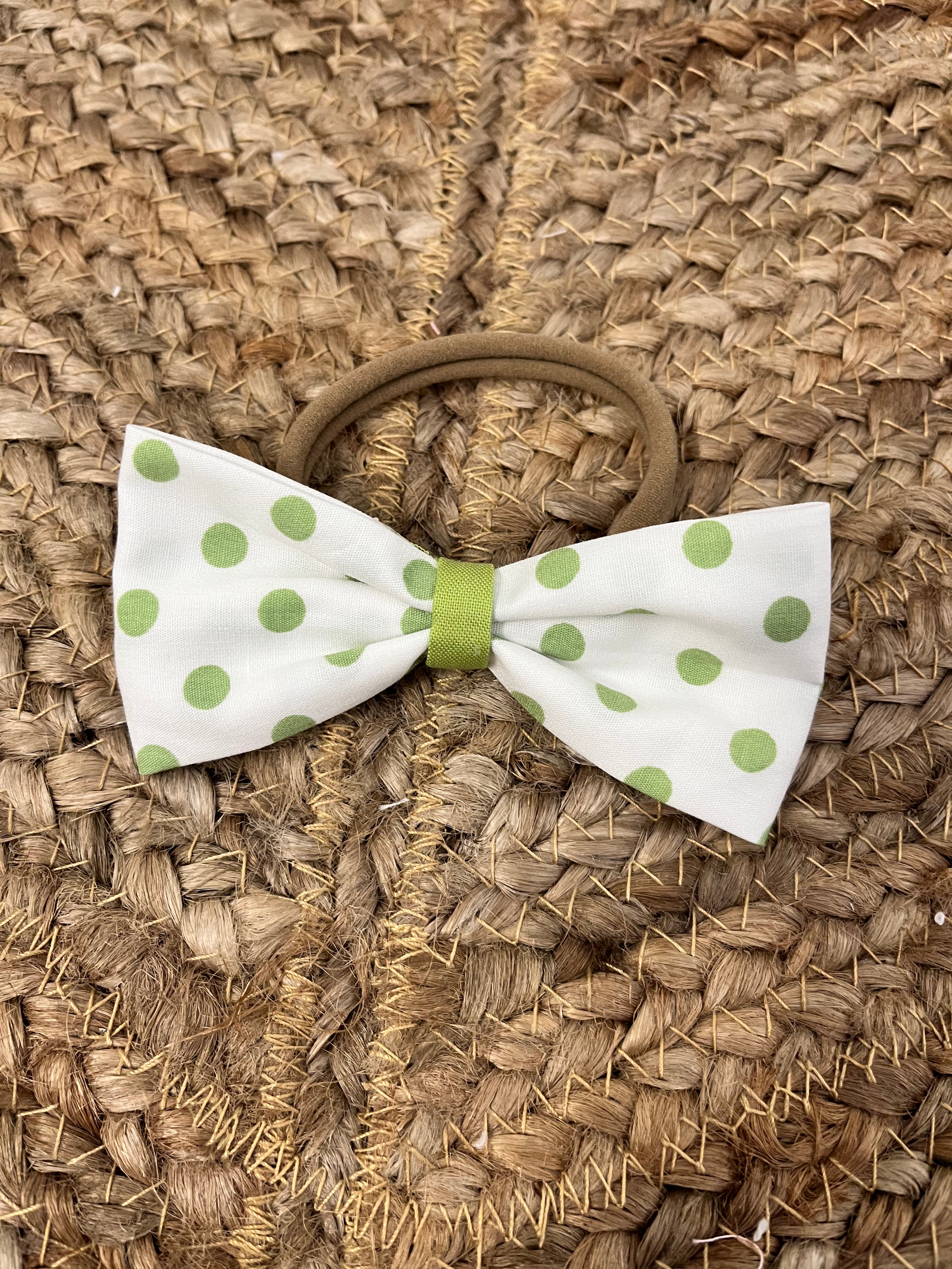 Sage Polka-Dot Headband Bow-Everly Lane