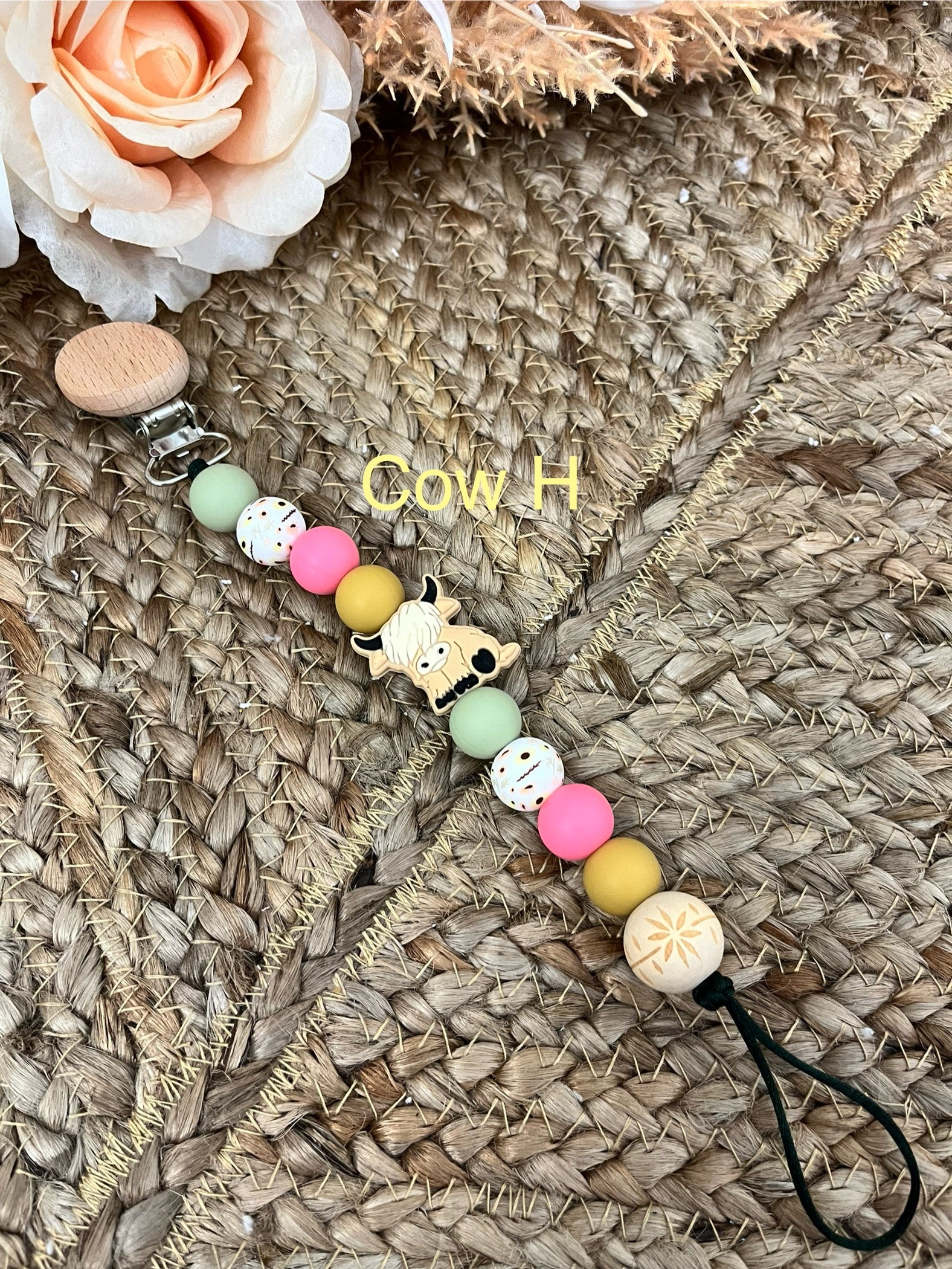 The Cow Collection|Silicone Bead Dummy Clip