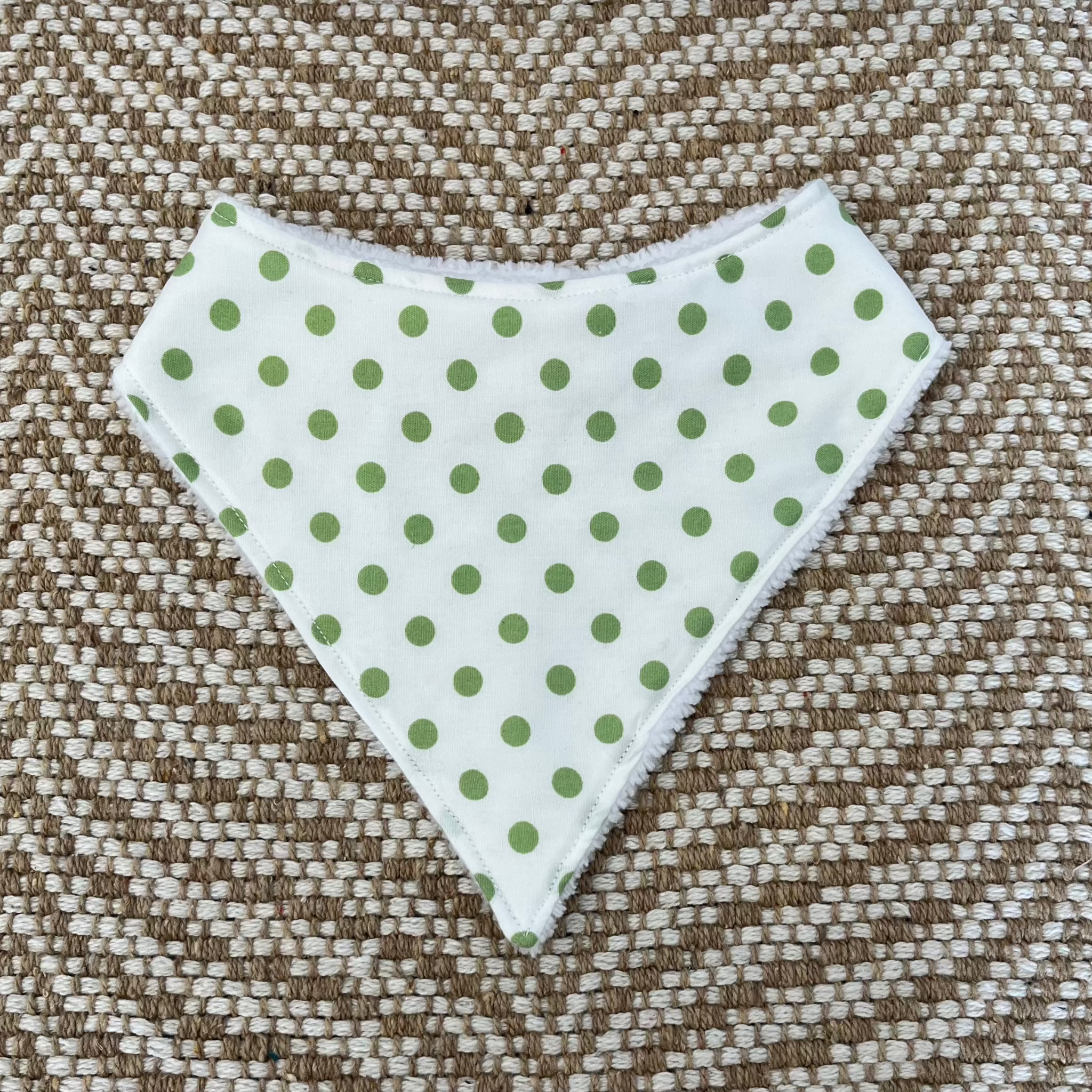 Sage Polka Dot Dribble Bib-Everly Lane