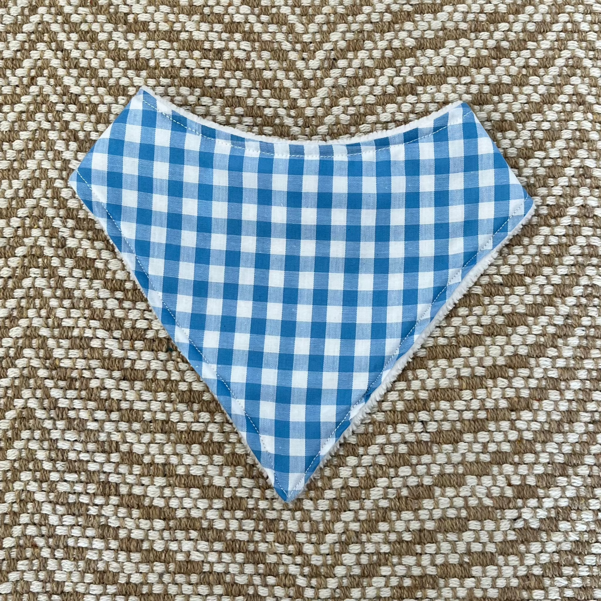 Blue Gingham Dribble Bib-Everly Lane