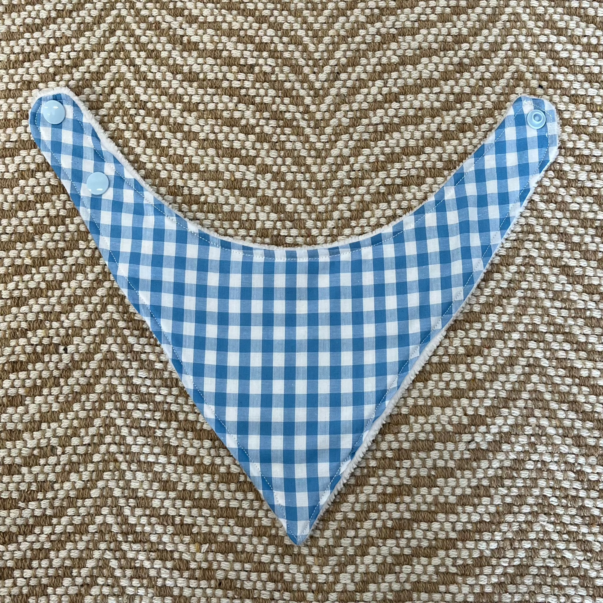 Blue Gingham Dribble Bib-Everly Lane