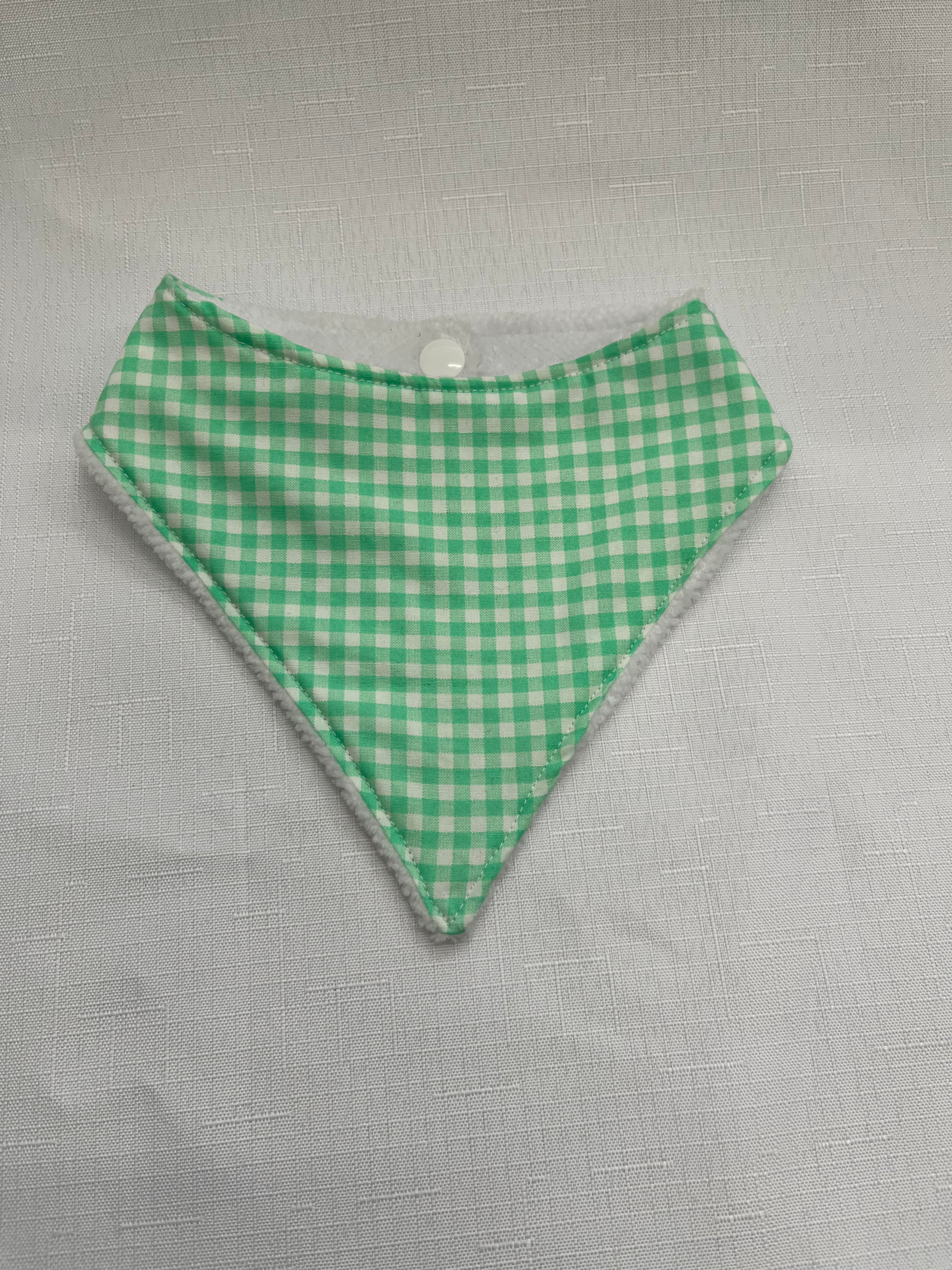 Green Gingham Dribble Bib-Everly Lane