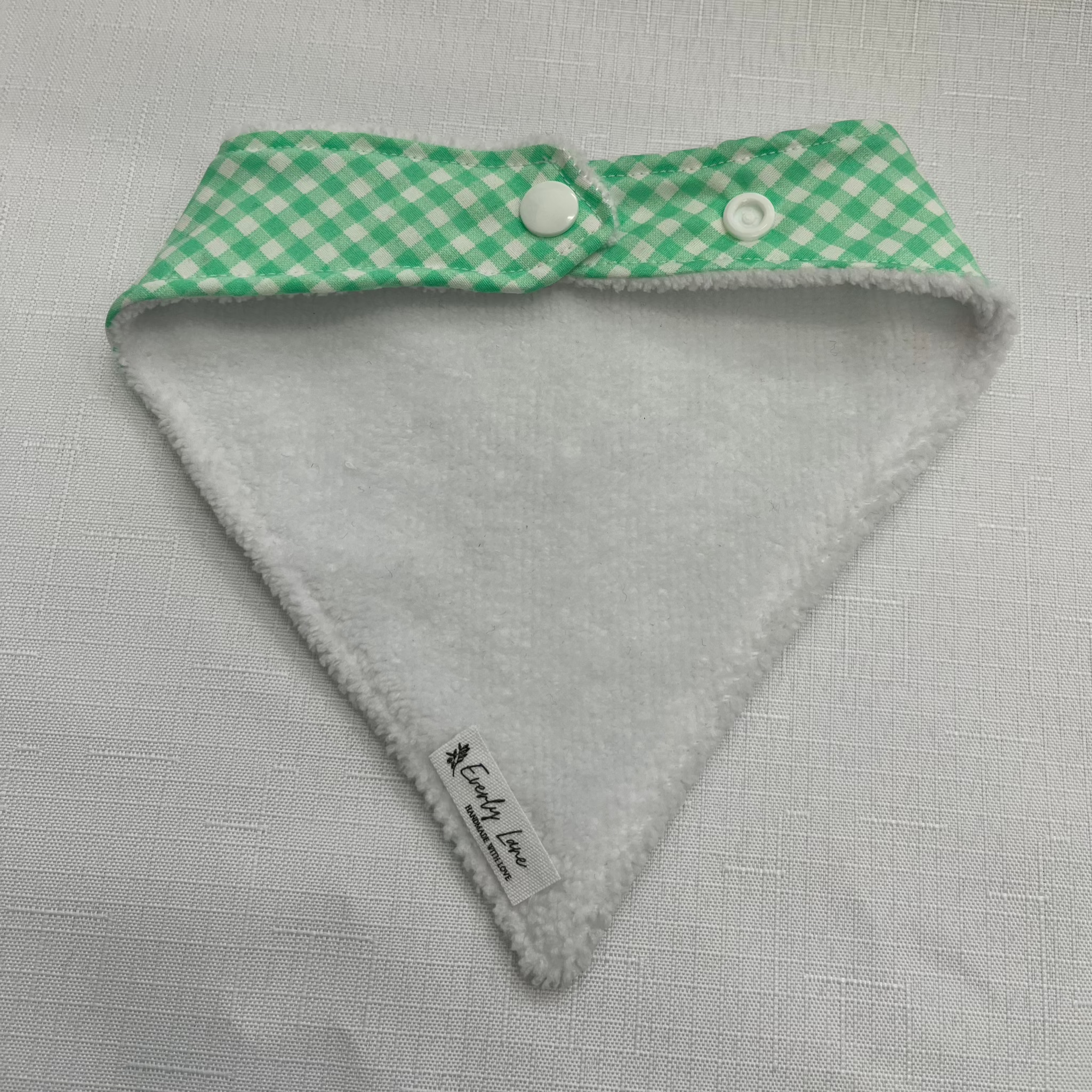 Green Gingham Dribble Bib-Everly Lane