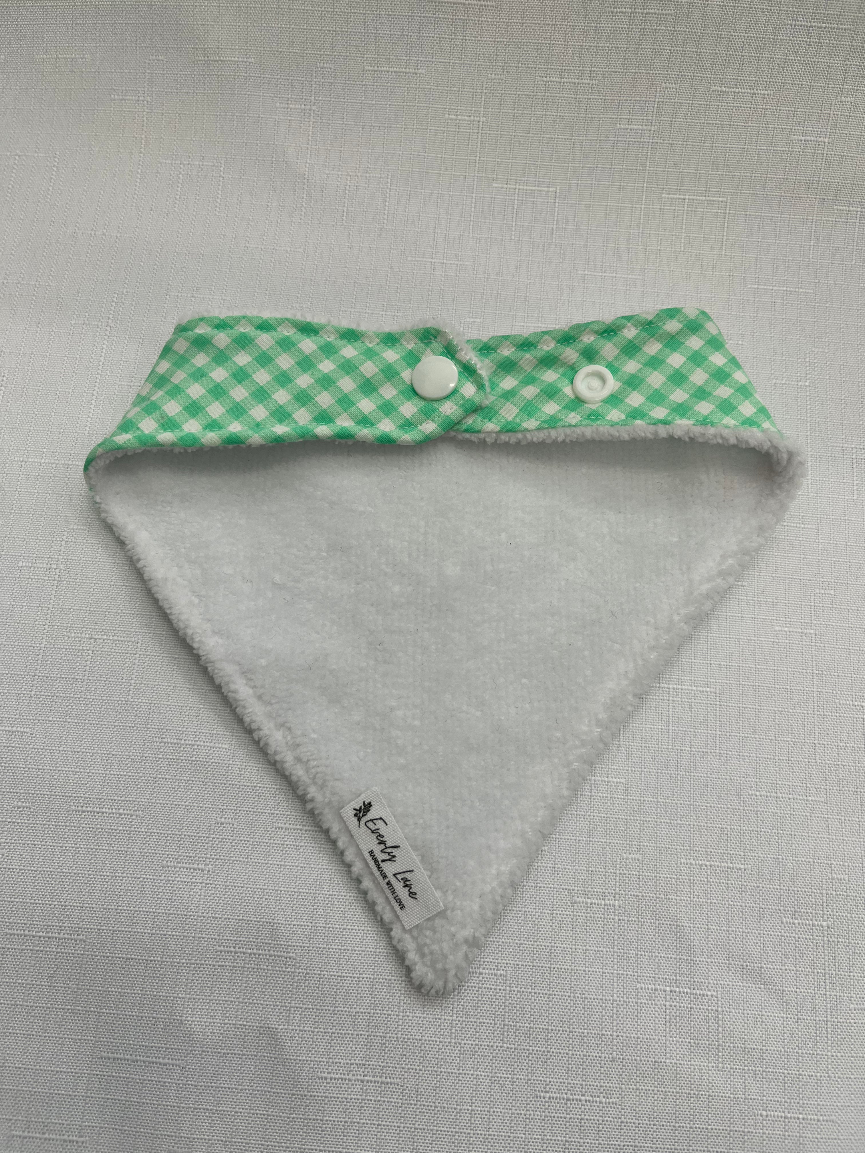 Green Gingham Dribble Bib-Everly Lane