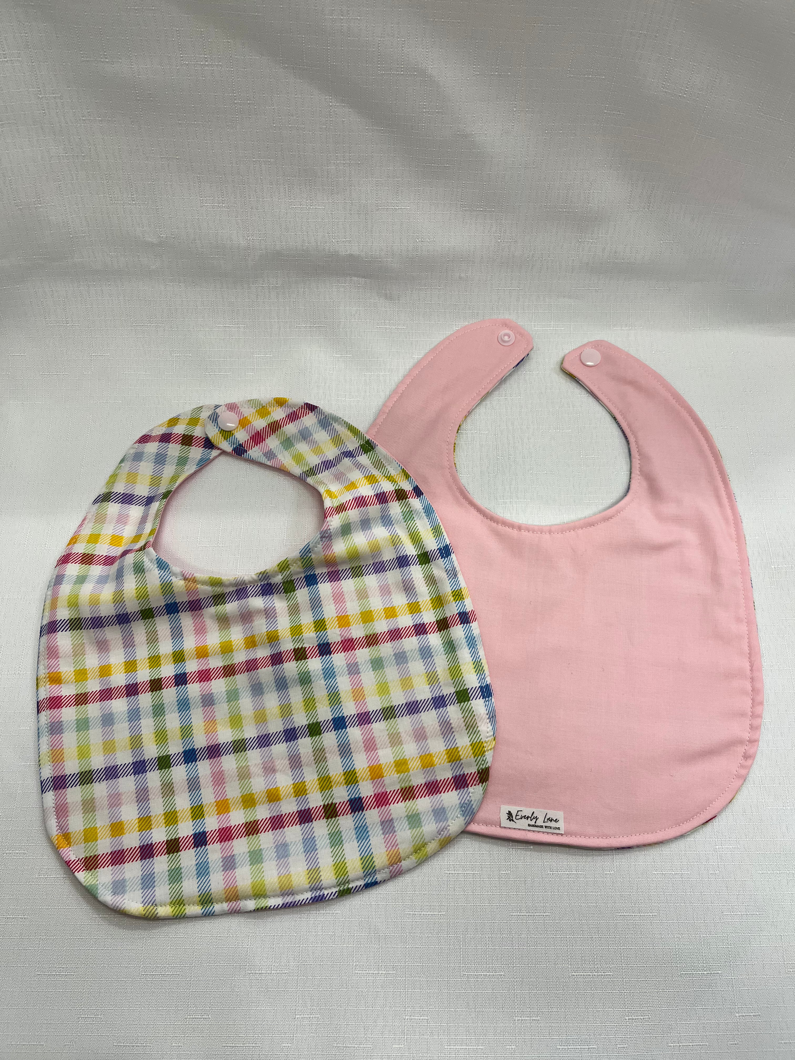 Rainbow Gingham Bib-Everly Lane