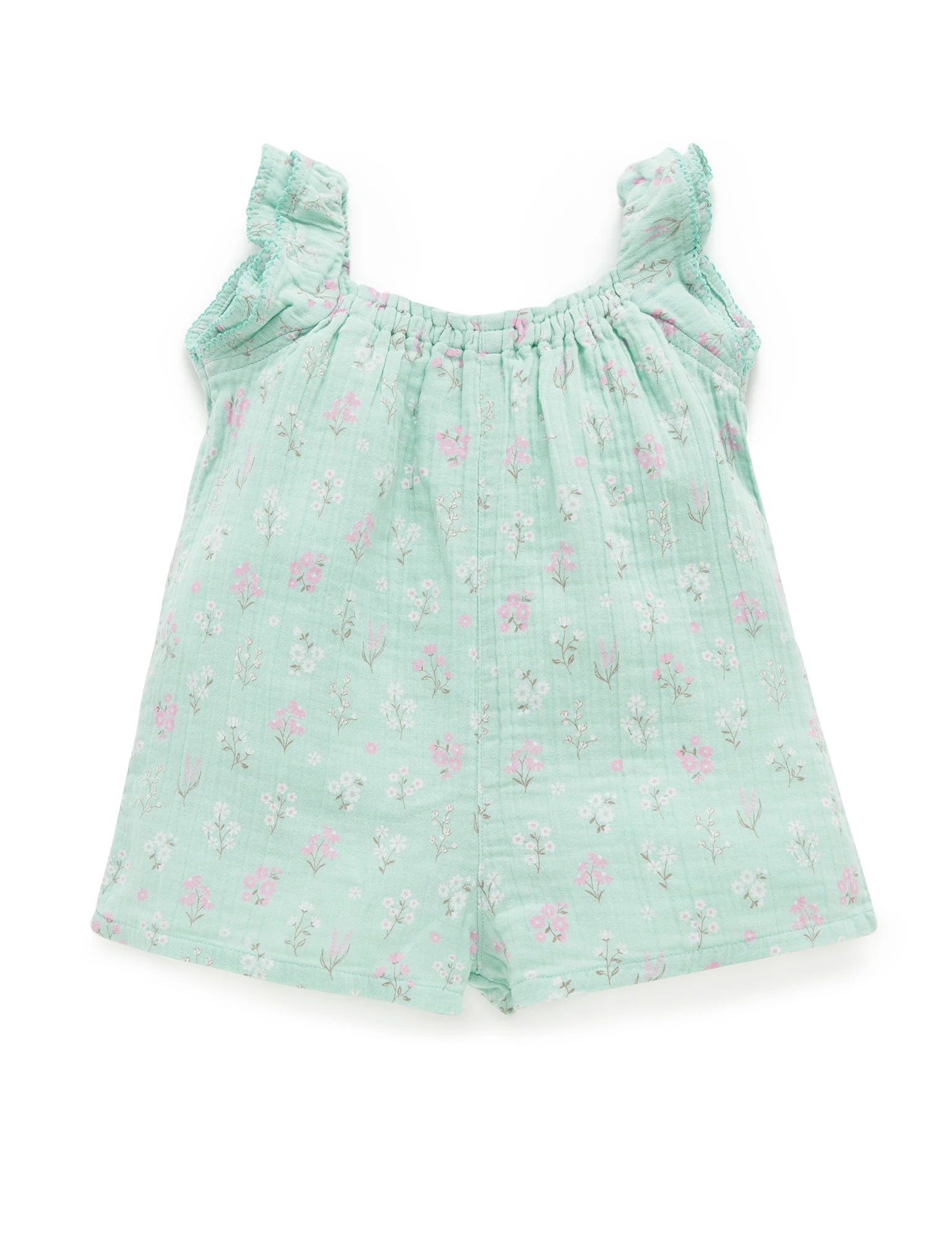 Seafoam Floral Jumpsuit-Purebaby