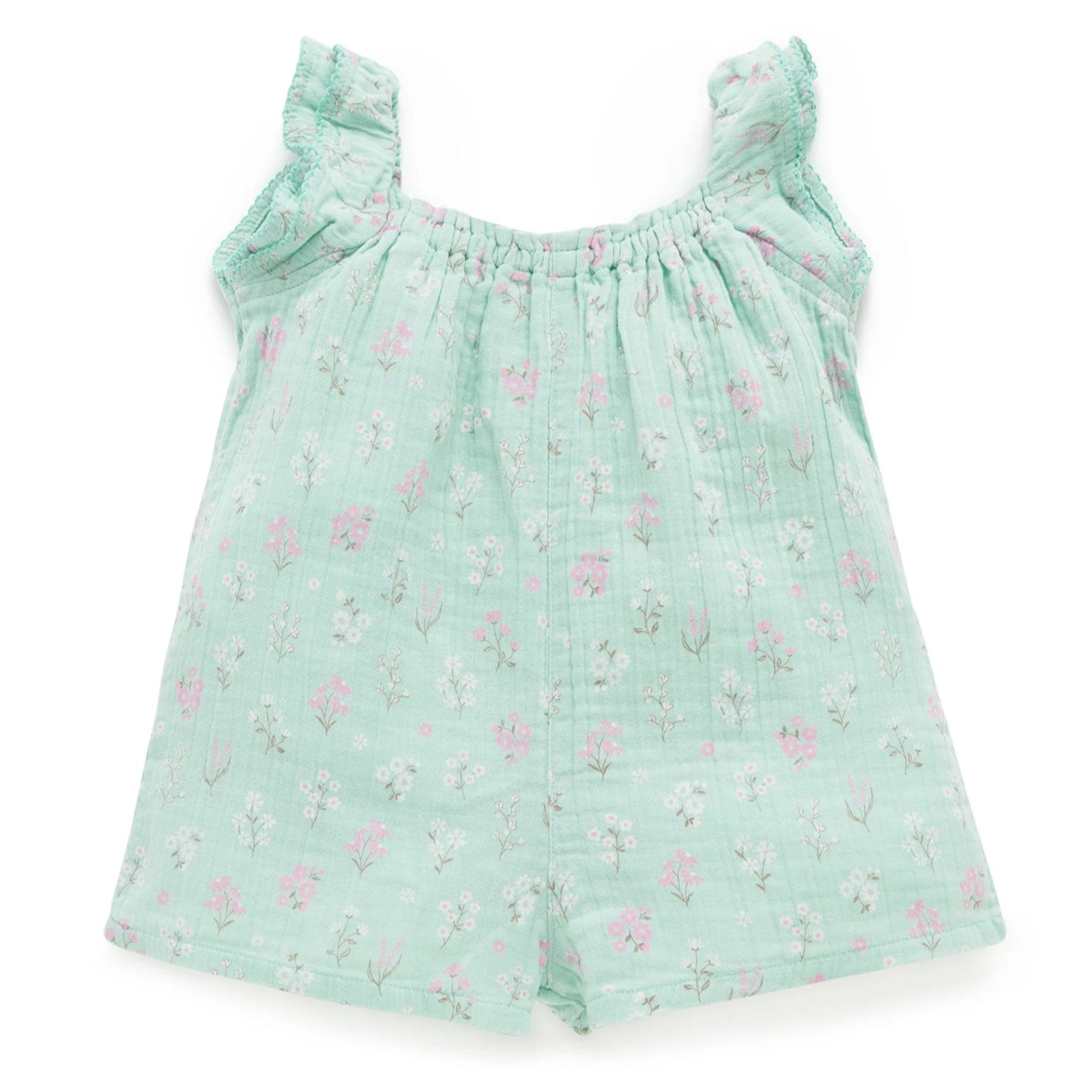 Seafoam Floral Jumpsuit-Purebaby