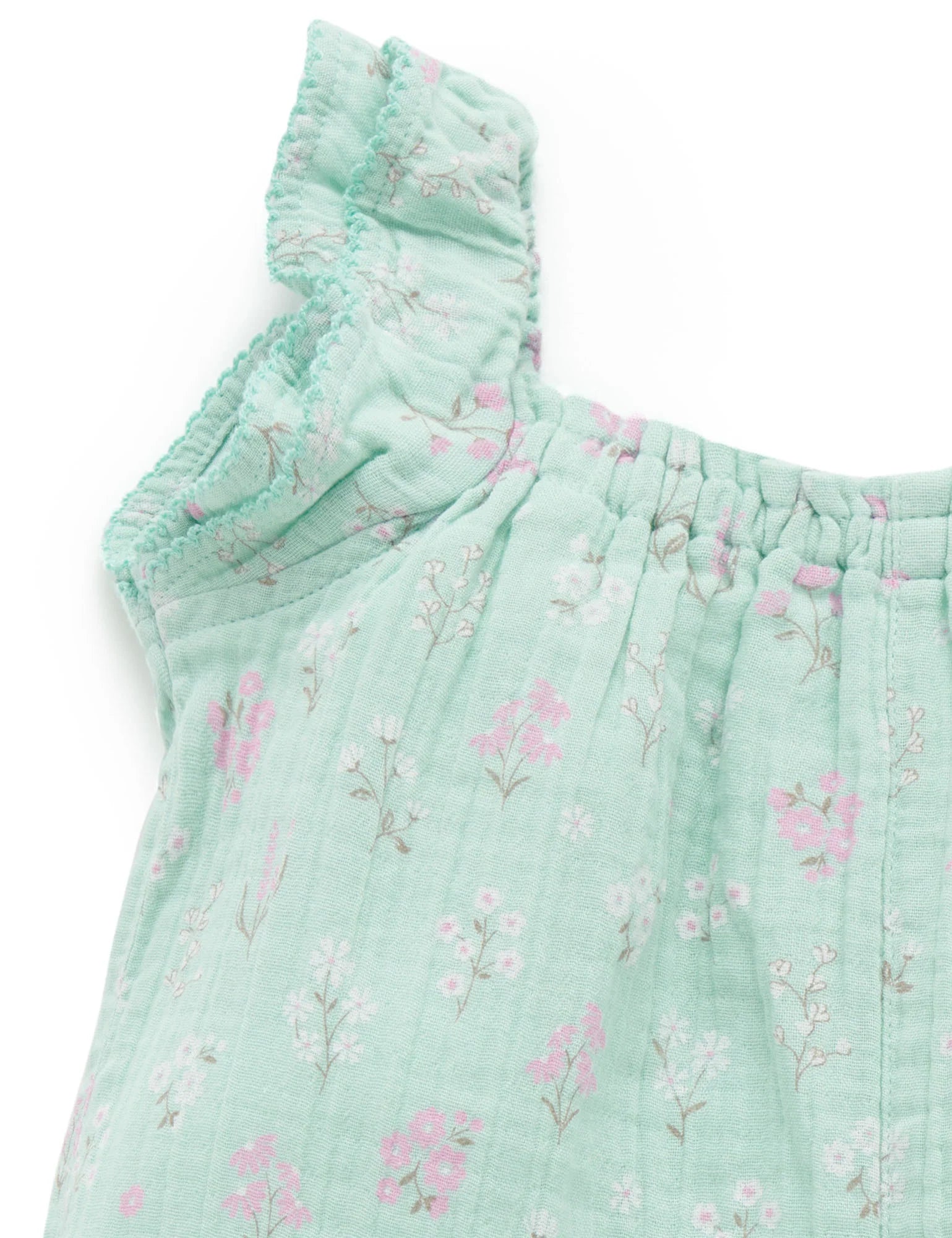 Seafoam Floral Jumpsuit-Purebaby