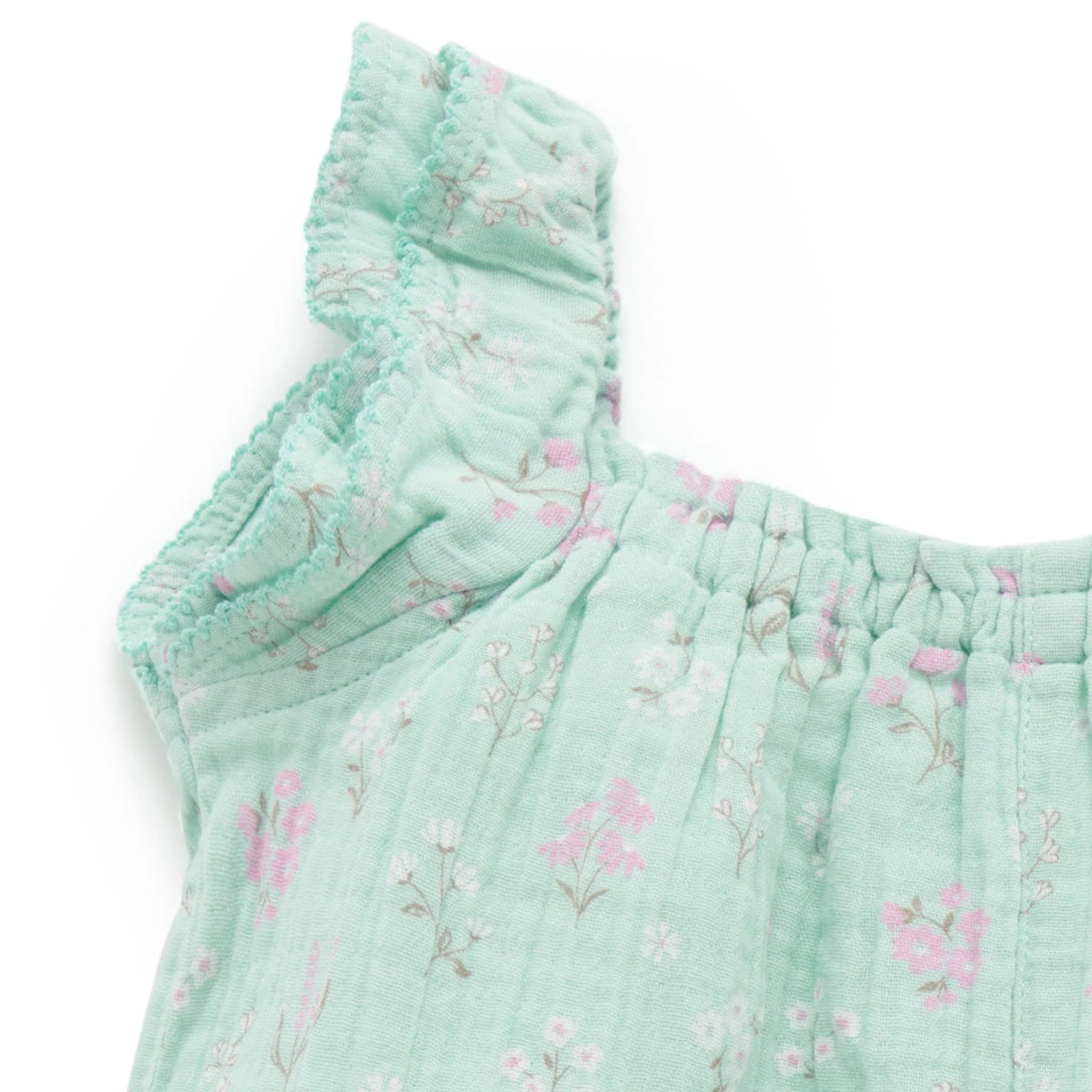 Seafoam Floral Jumpsuit-Purebaby