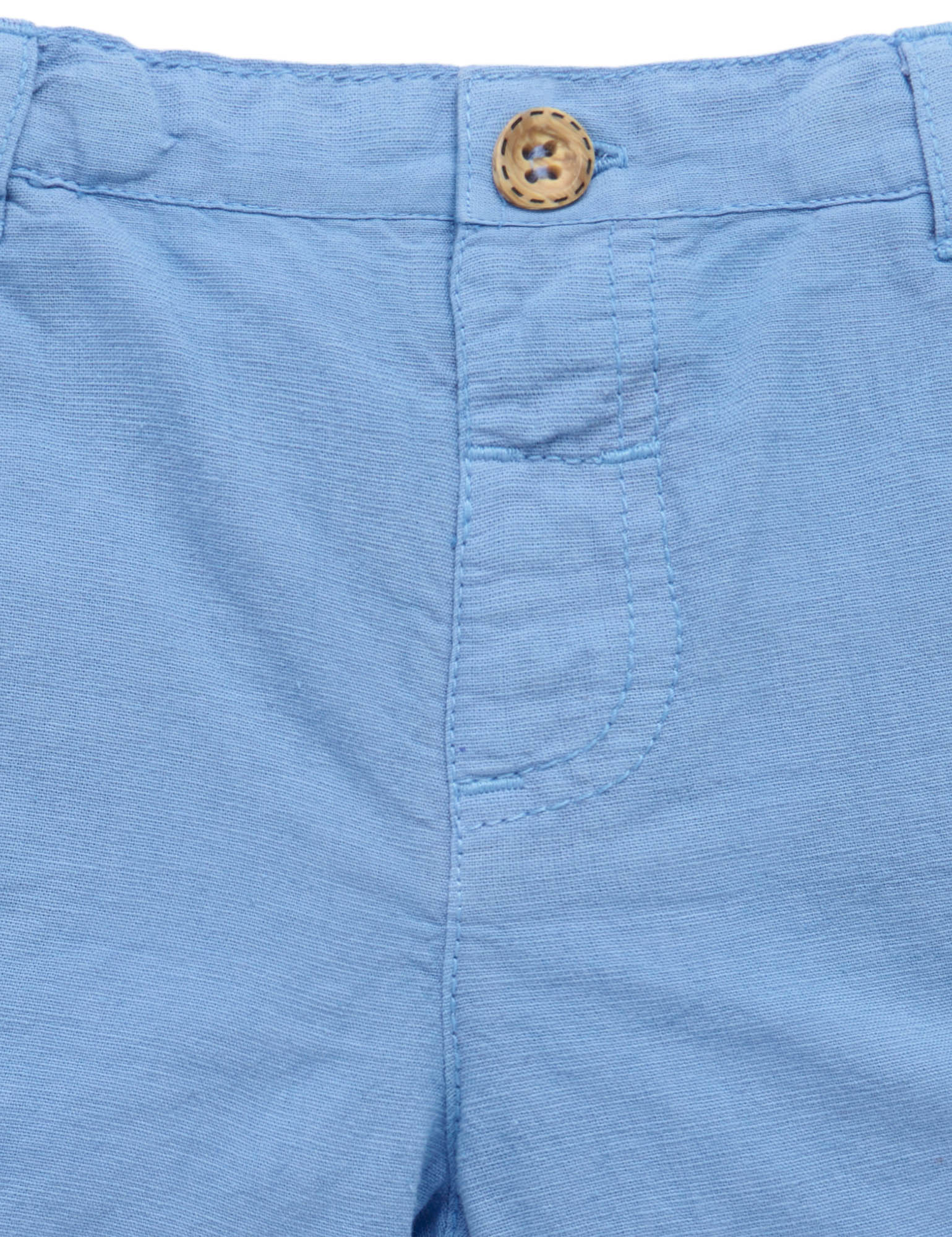 Linen Blend Shorts Ocean- Purebaby