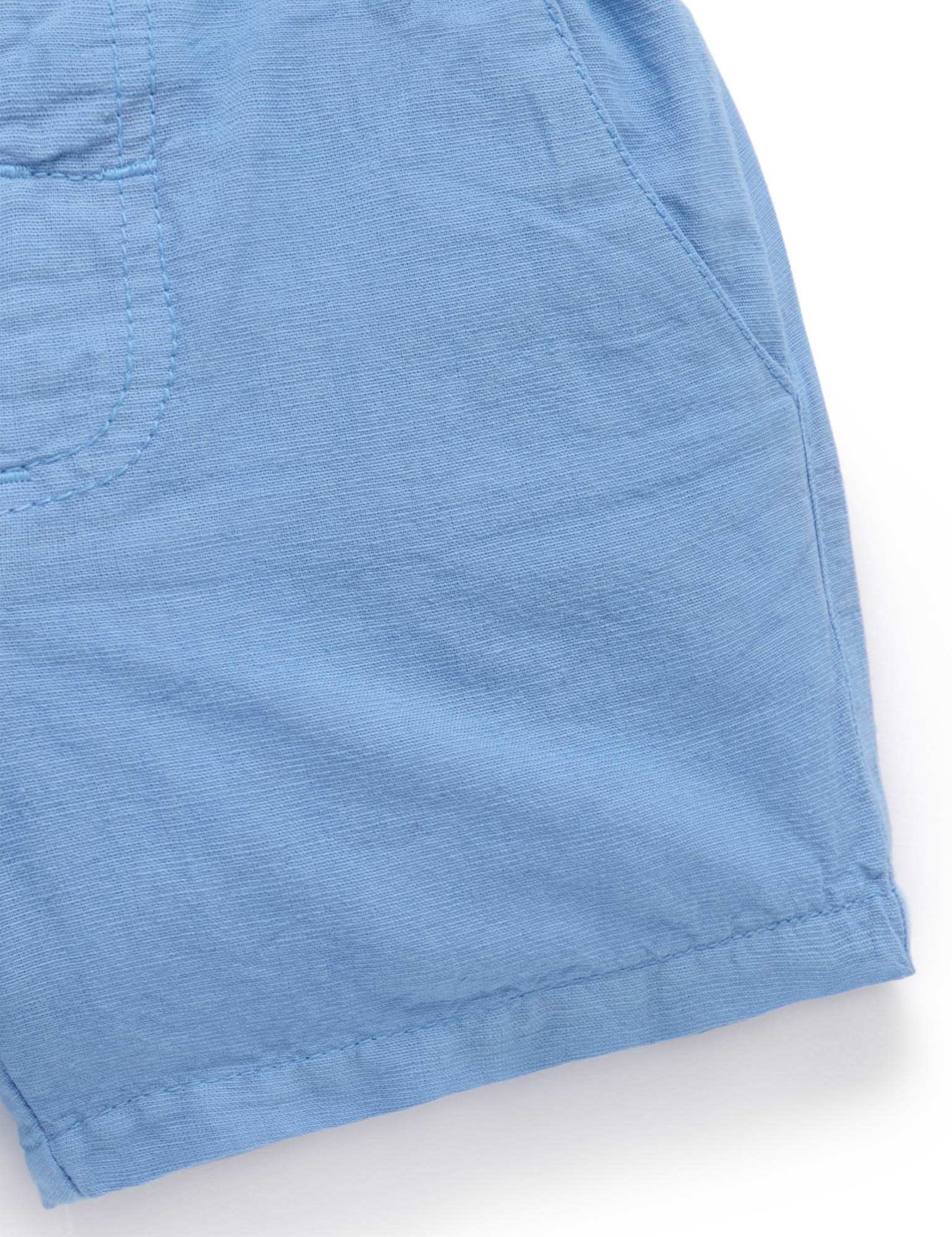 Linen Blend Shorts Ocean- Purebaby