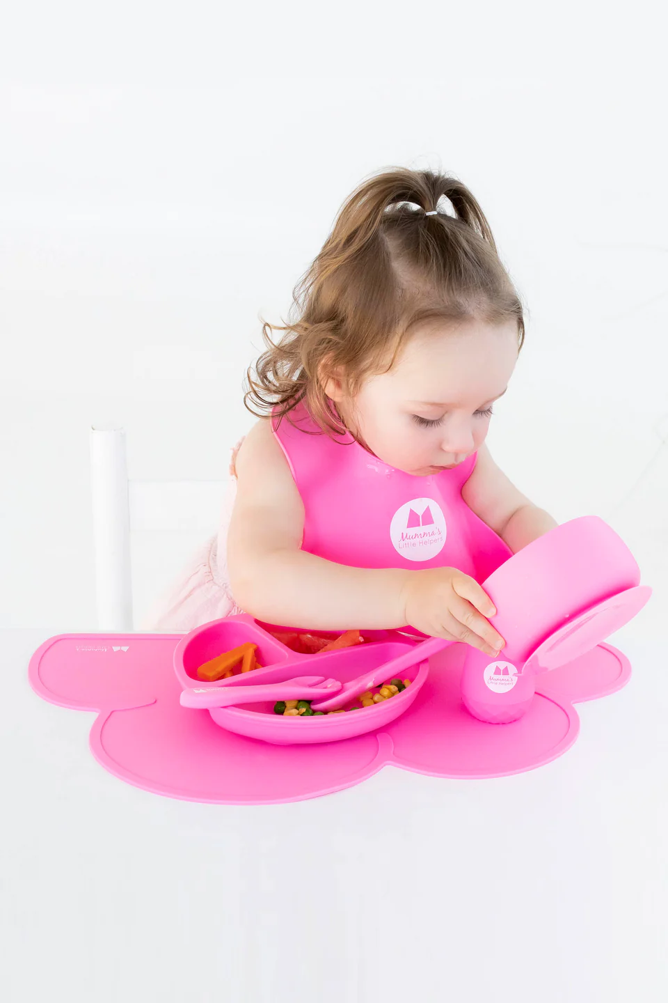 Placemat, Suction Plate and Suction Bowl set- Pink