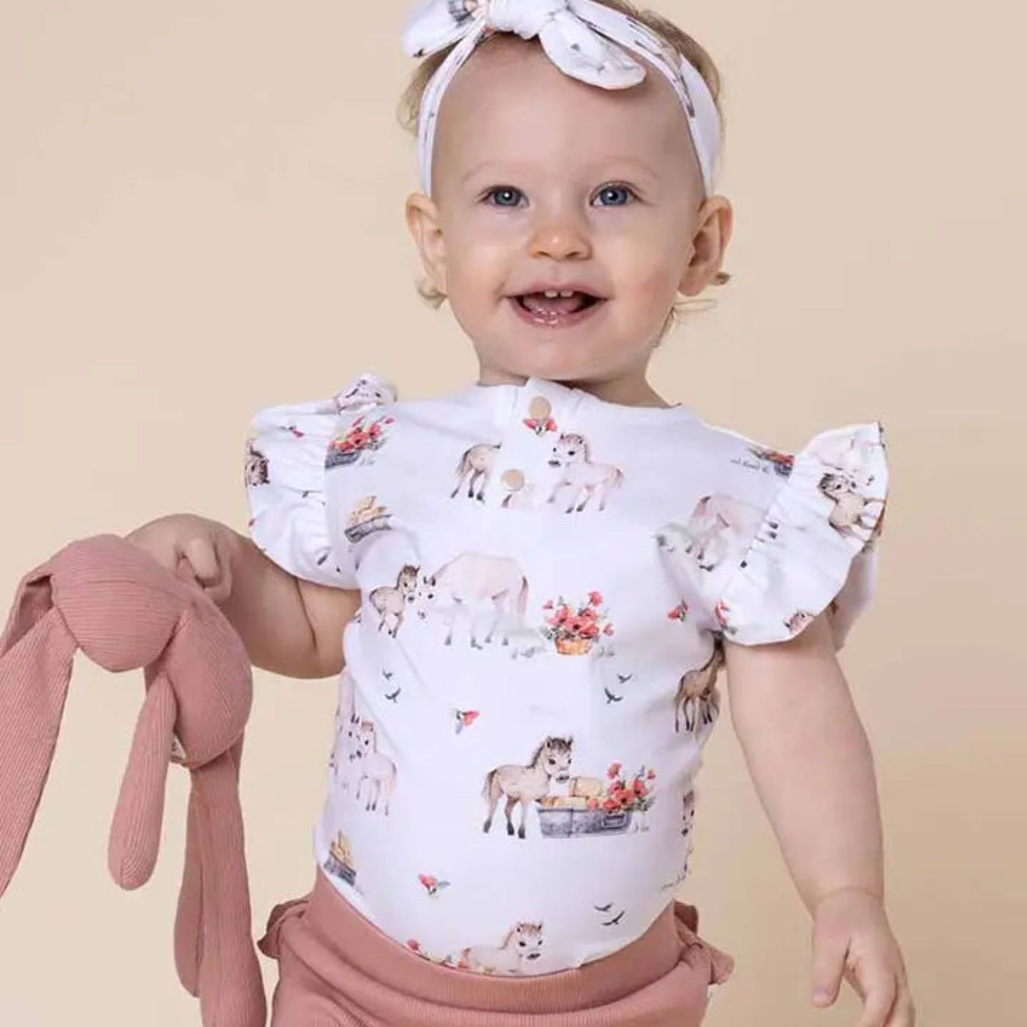 Pony Pals Short Sleeve Bodysuit-Snuggle Hunny