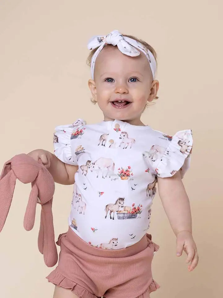 Pony Pals Short Sleeve Bodysuit-Snuggle Hunny