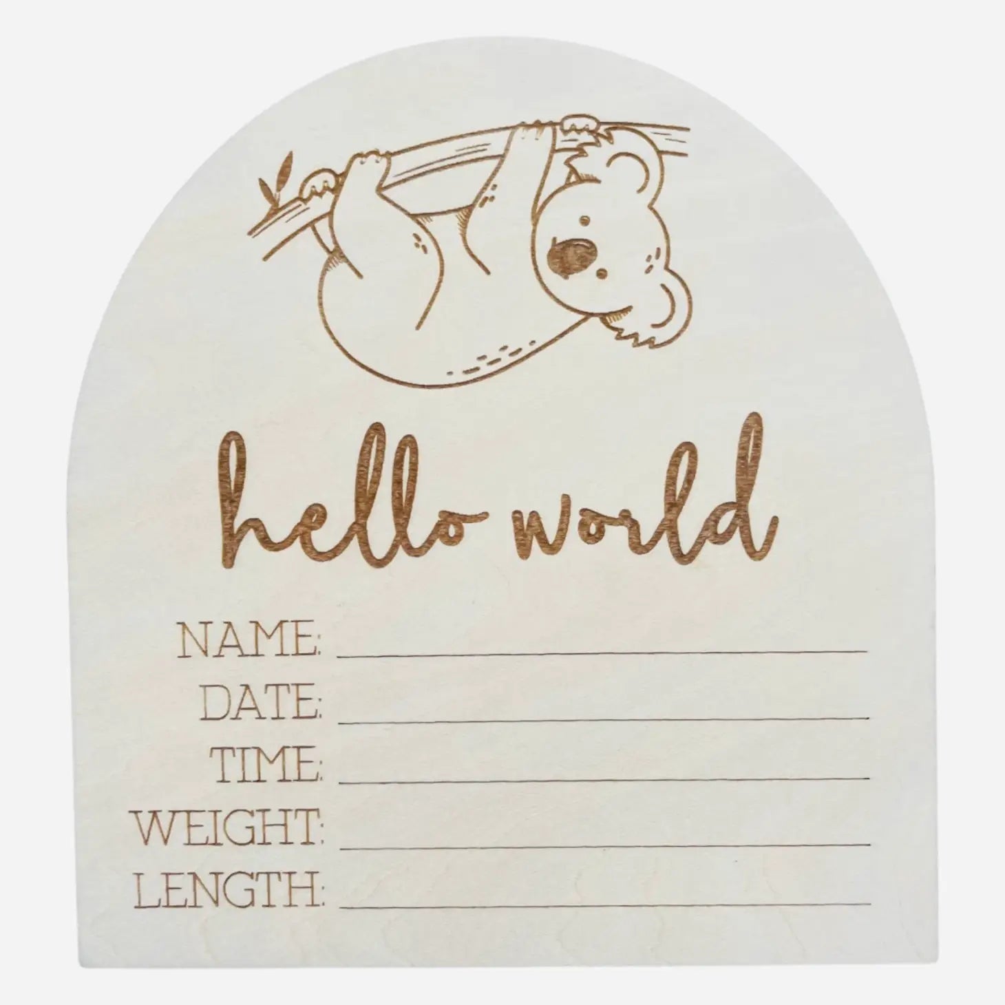 Hello World Koala Birth Disc- Timber Tinkers