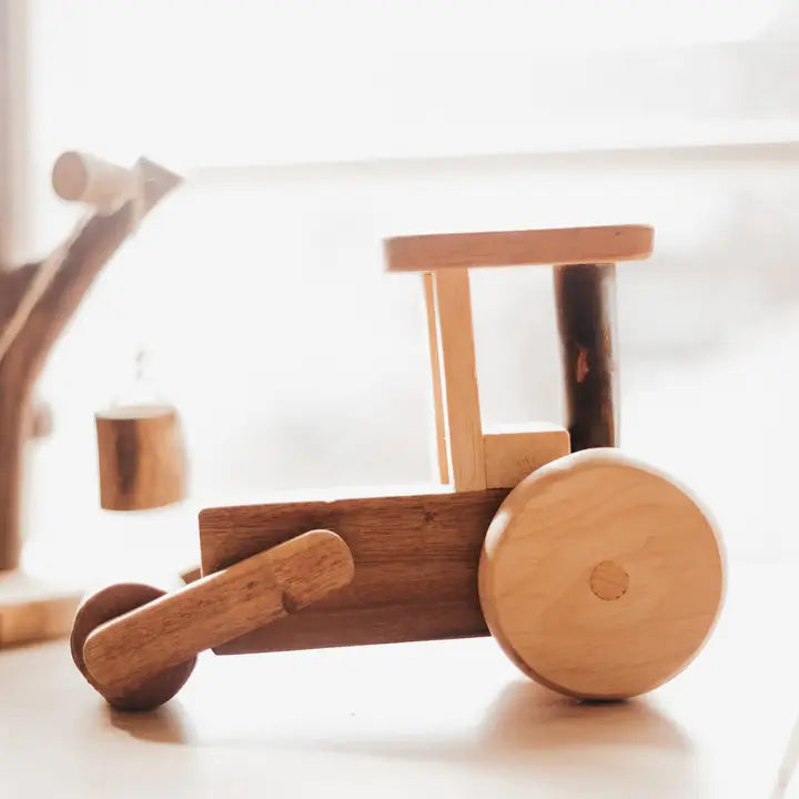 Natural Timber Steam Roller-Q Toys