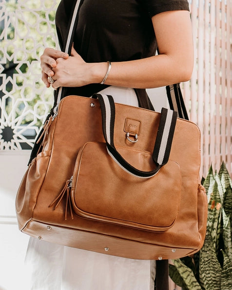 Vegan Leather Tote Triple Compartment Nappy Bag-Oioi