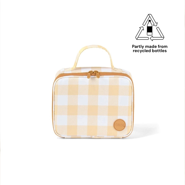 Mini Insulated Lunch Bags Beige Gingham-OiOi