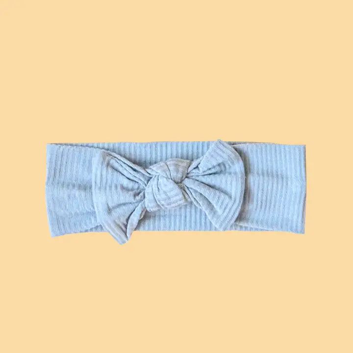 Bamboo Stretch Bow Headband|Pastel Sky-Kiin Baby